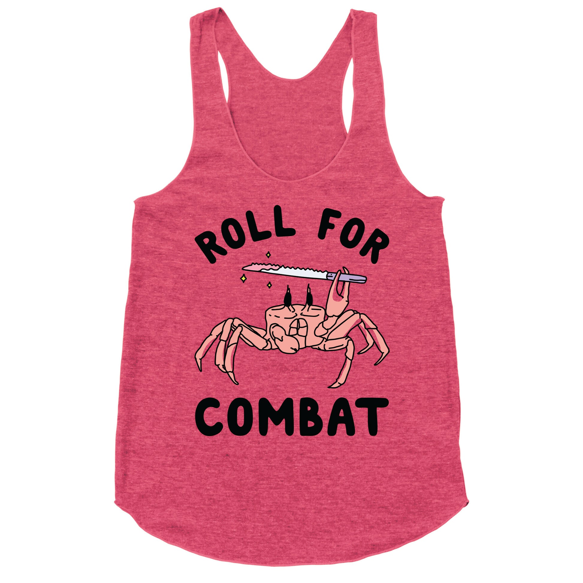 Roll For Combat Knife Crab Racerback Tank