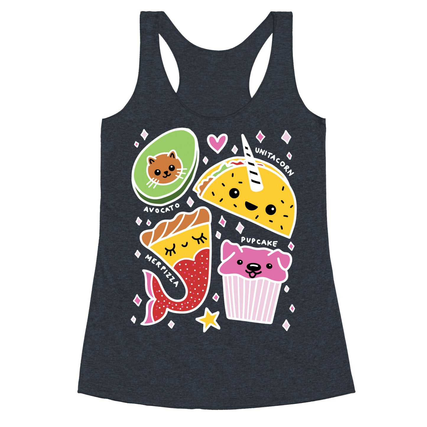 Cute Food Mashups Racerback Tank