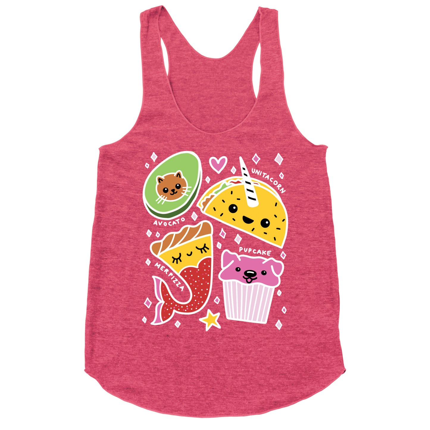 Cute Food Mashups Racerback Tank