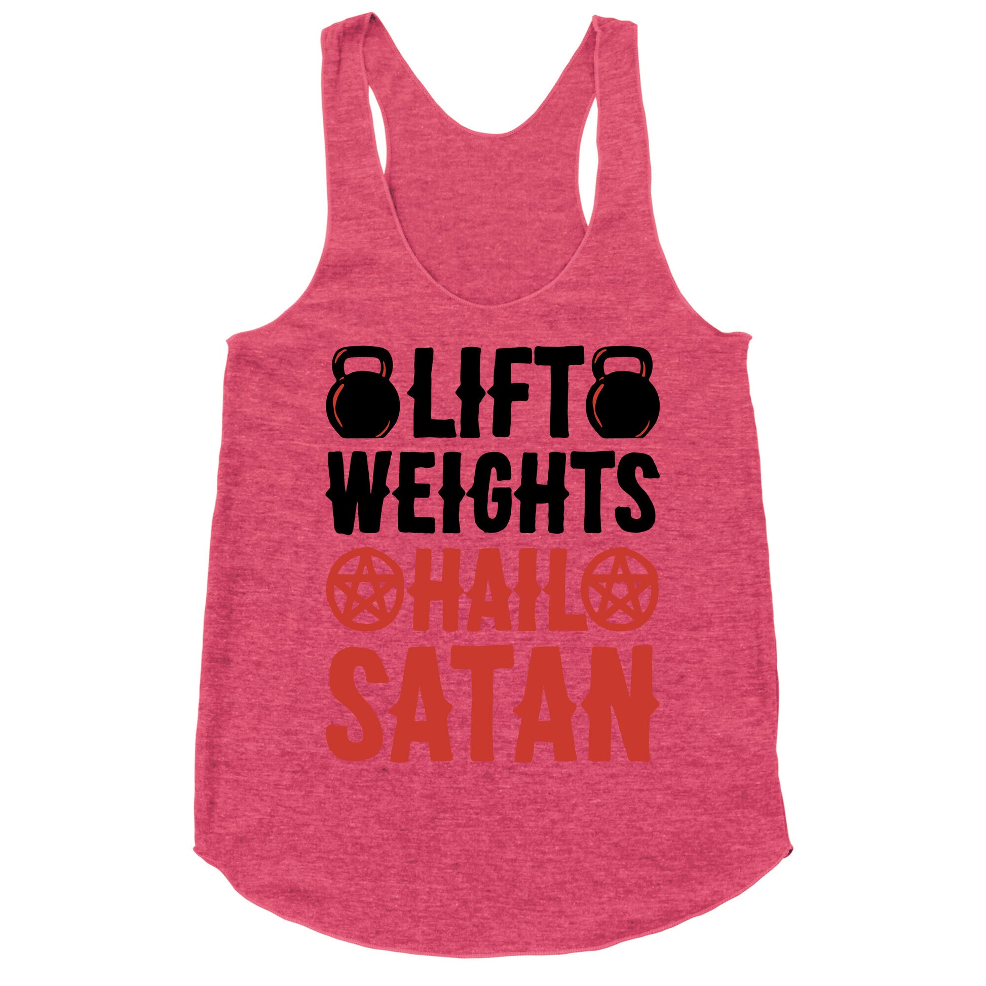 Lift Weights Hail Satan Racerback Tank