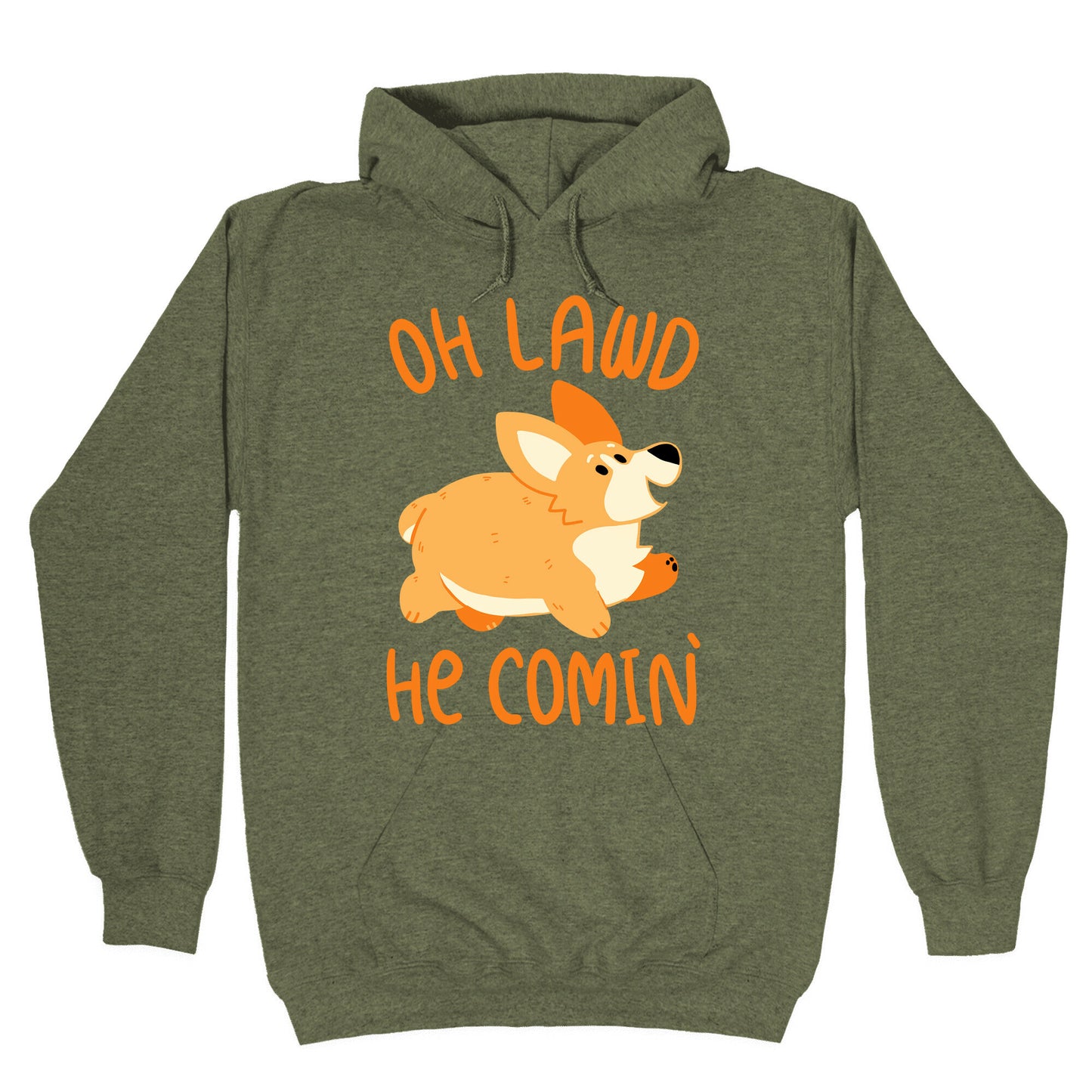 Oh Lawd He Comin' Corgi Hoodie