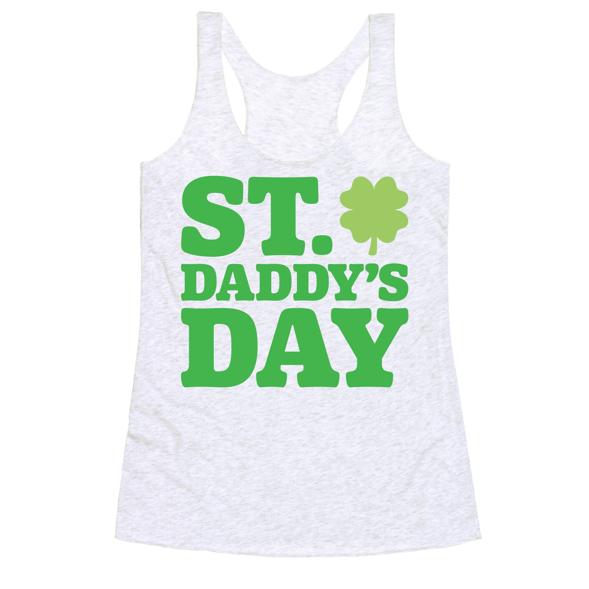 St. Daddy's Day White Print Racerback Tank