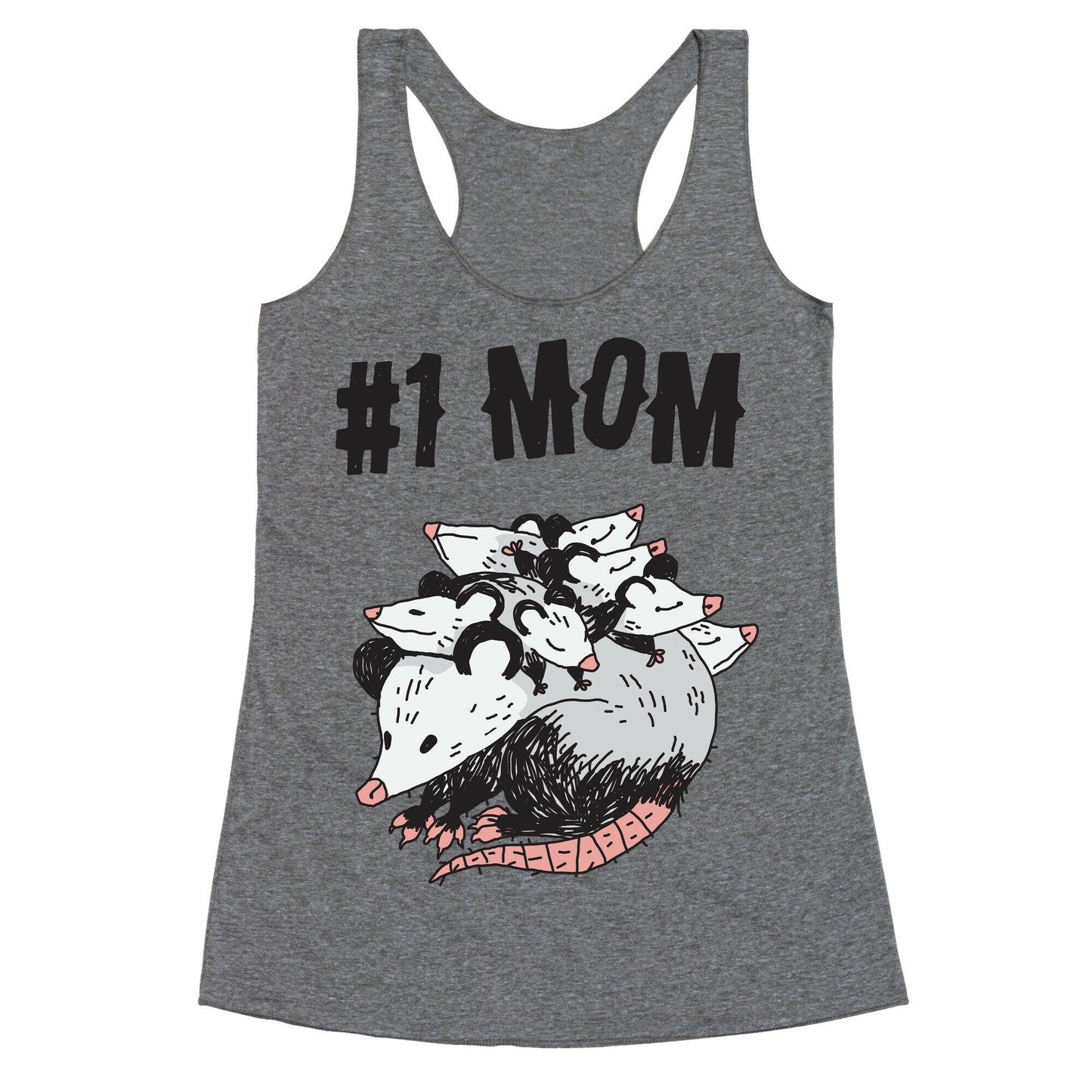 #1 Mom Opossum Racerback Tank