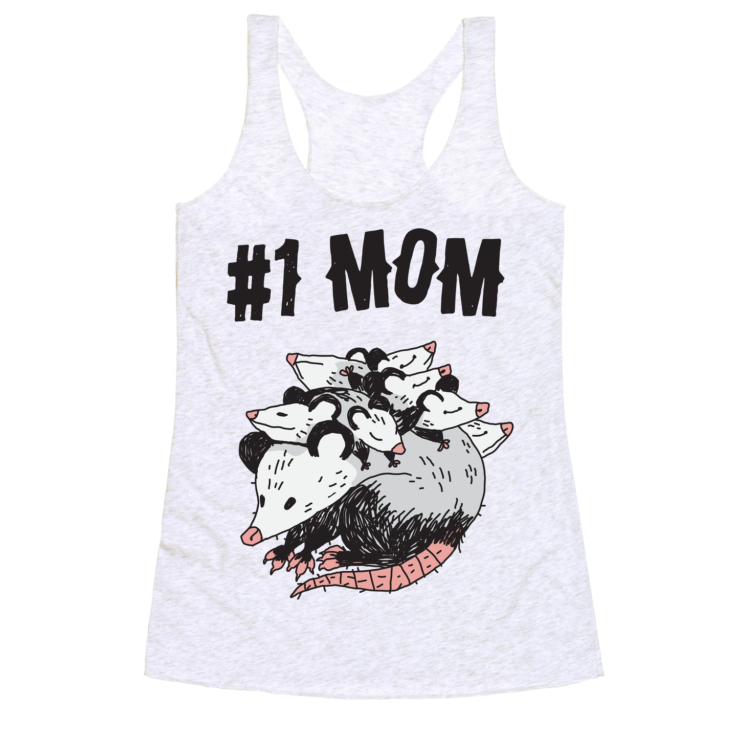 #1 Mom Opossum Racerback Tank