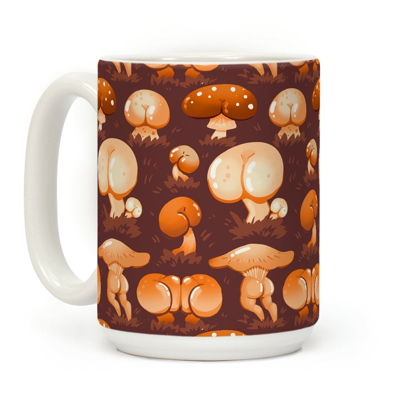 Butt Mushroom Pattern orange Coffee Mug