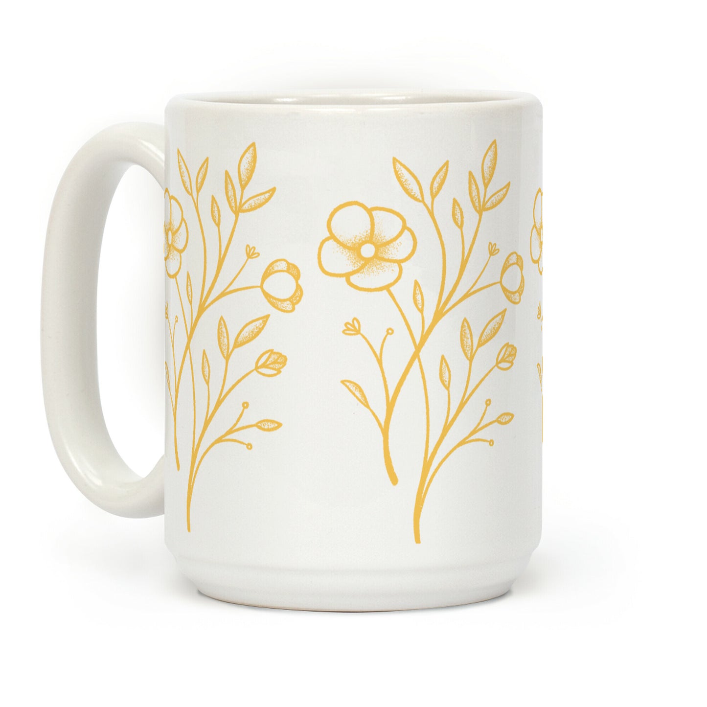 Wildflower Stippled Tattoo Coffee Mug