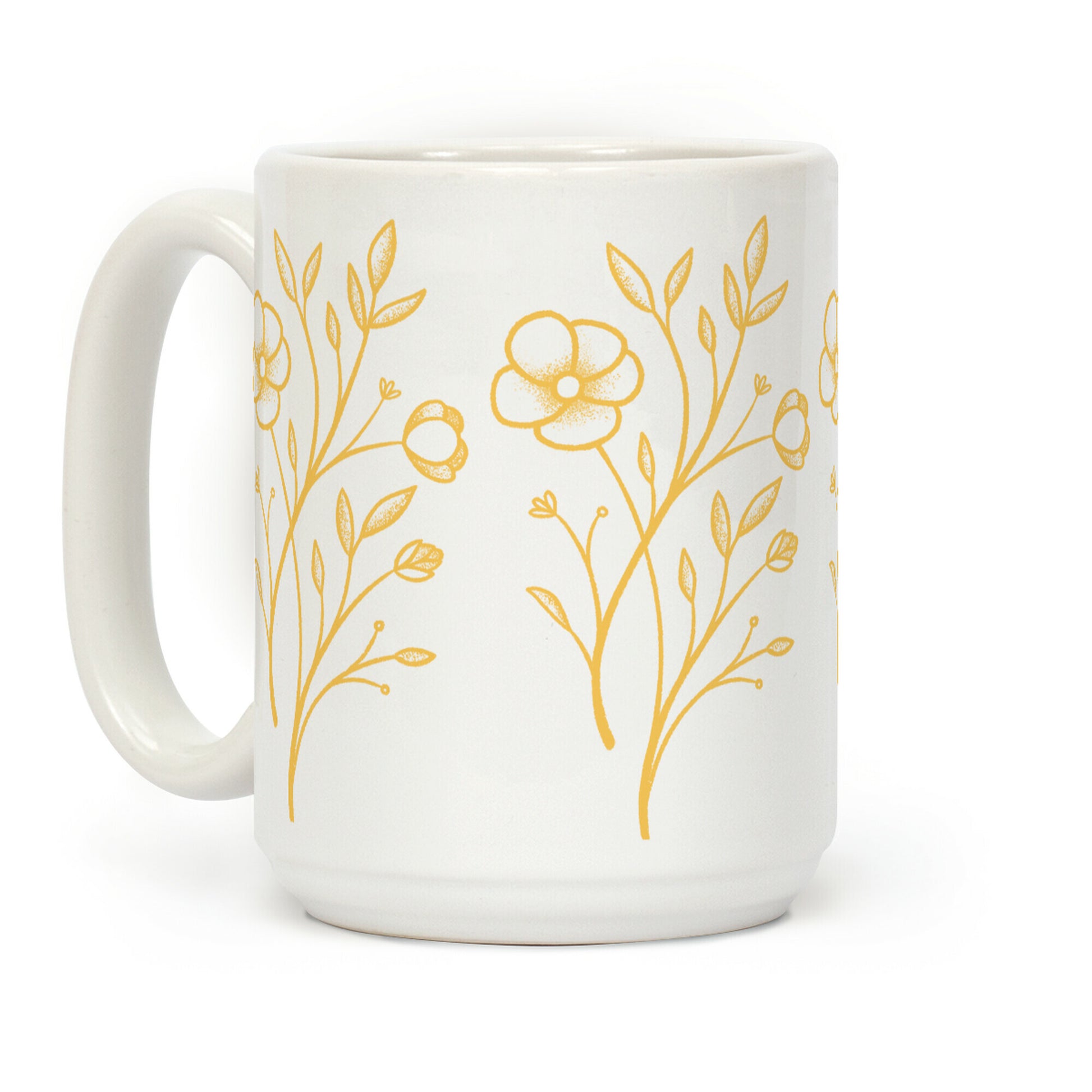 Wildflower Stippled Tattoo Coffee Mug