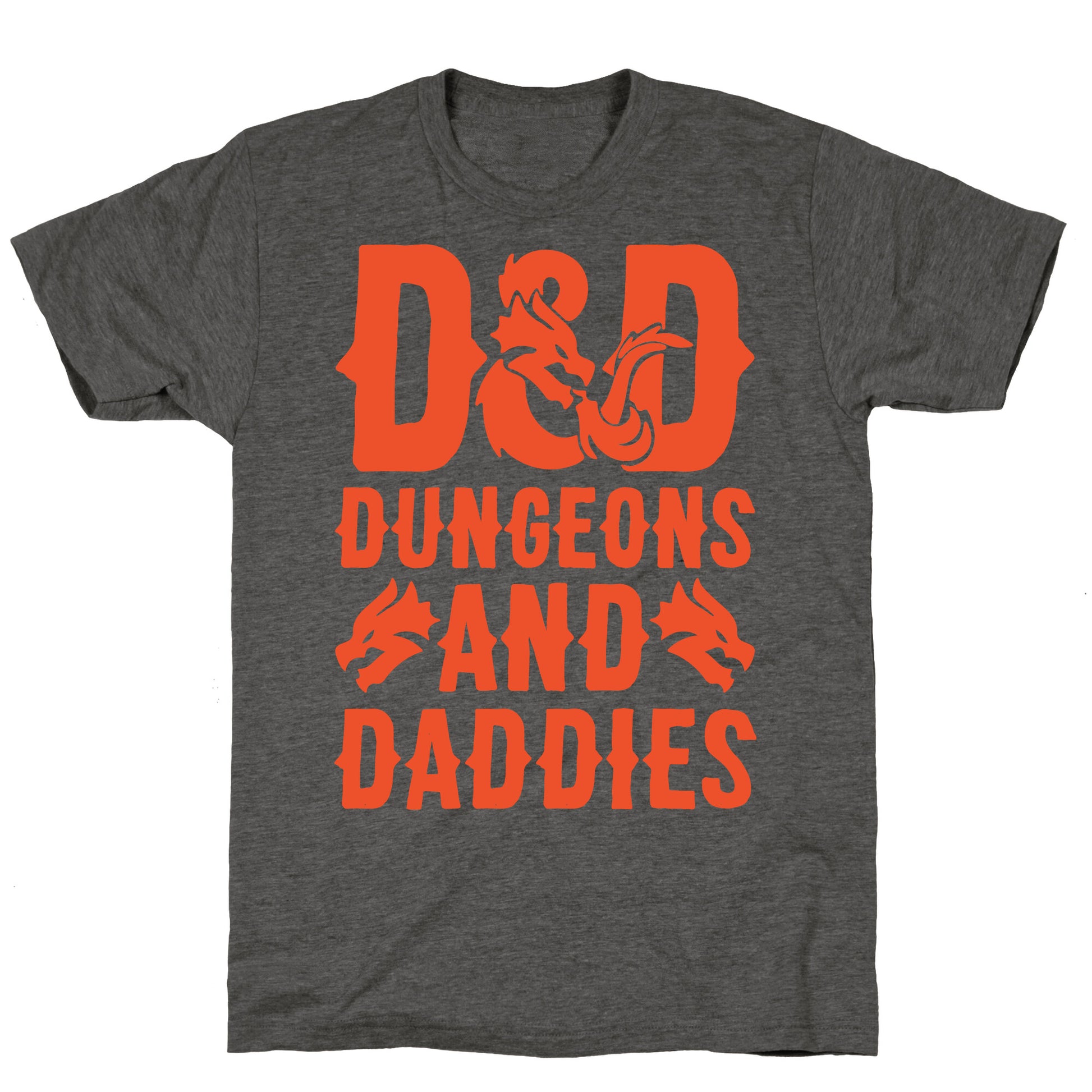 Dungeons and Daddies Parody White Print Unisex Triblend Tee