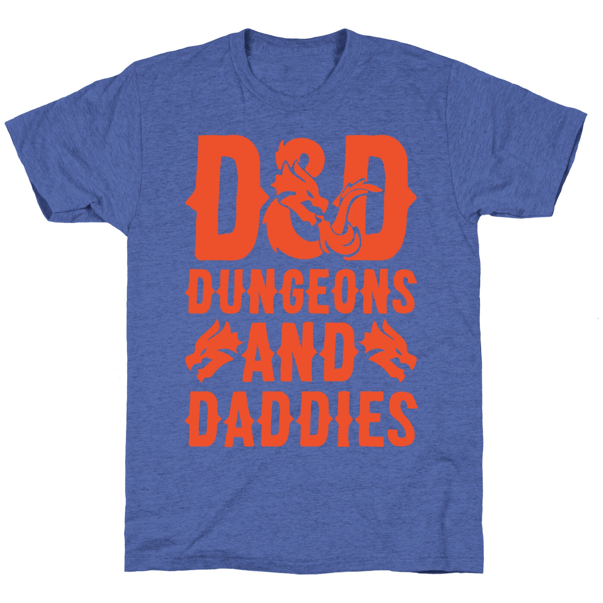 Dungeons and Daddies Parody White Print Unisex Triblend Tee