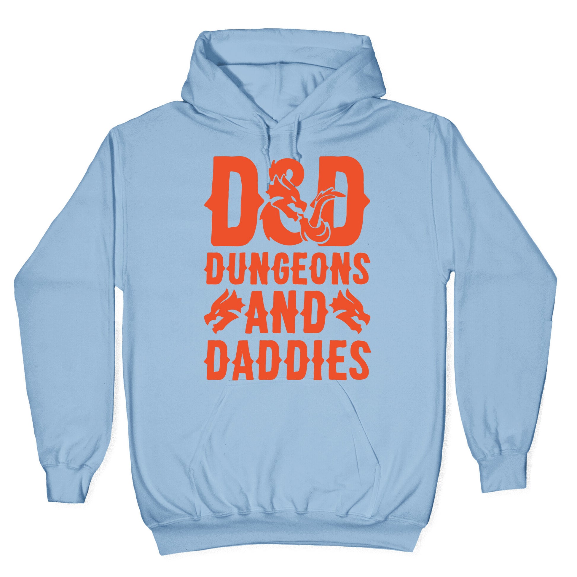 Dungeons and Daddies Parody White Print Hoodie