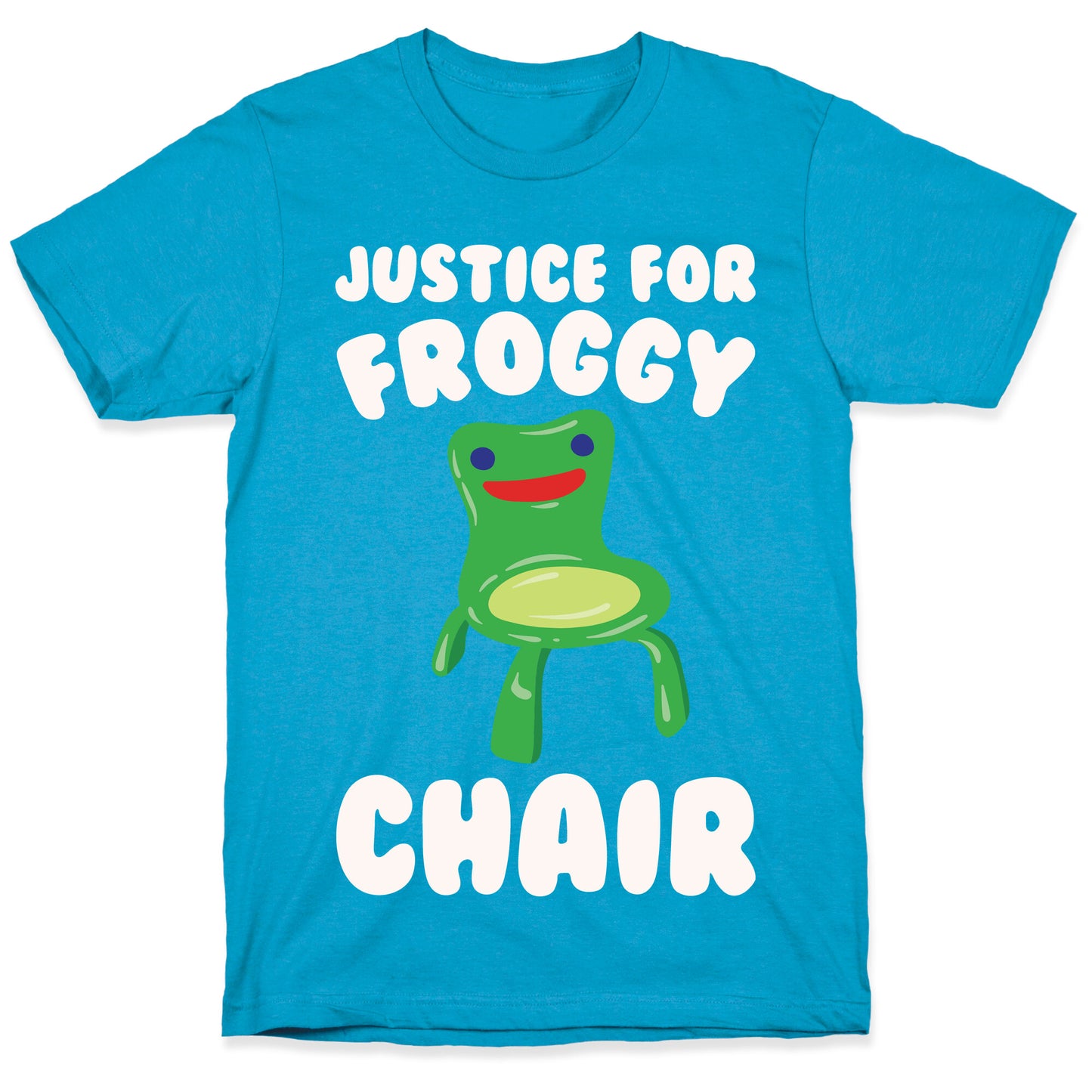 Justice For Froggy Chair Parody White Print Unisex Triblend Tee
