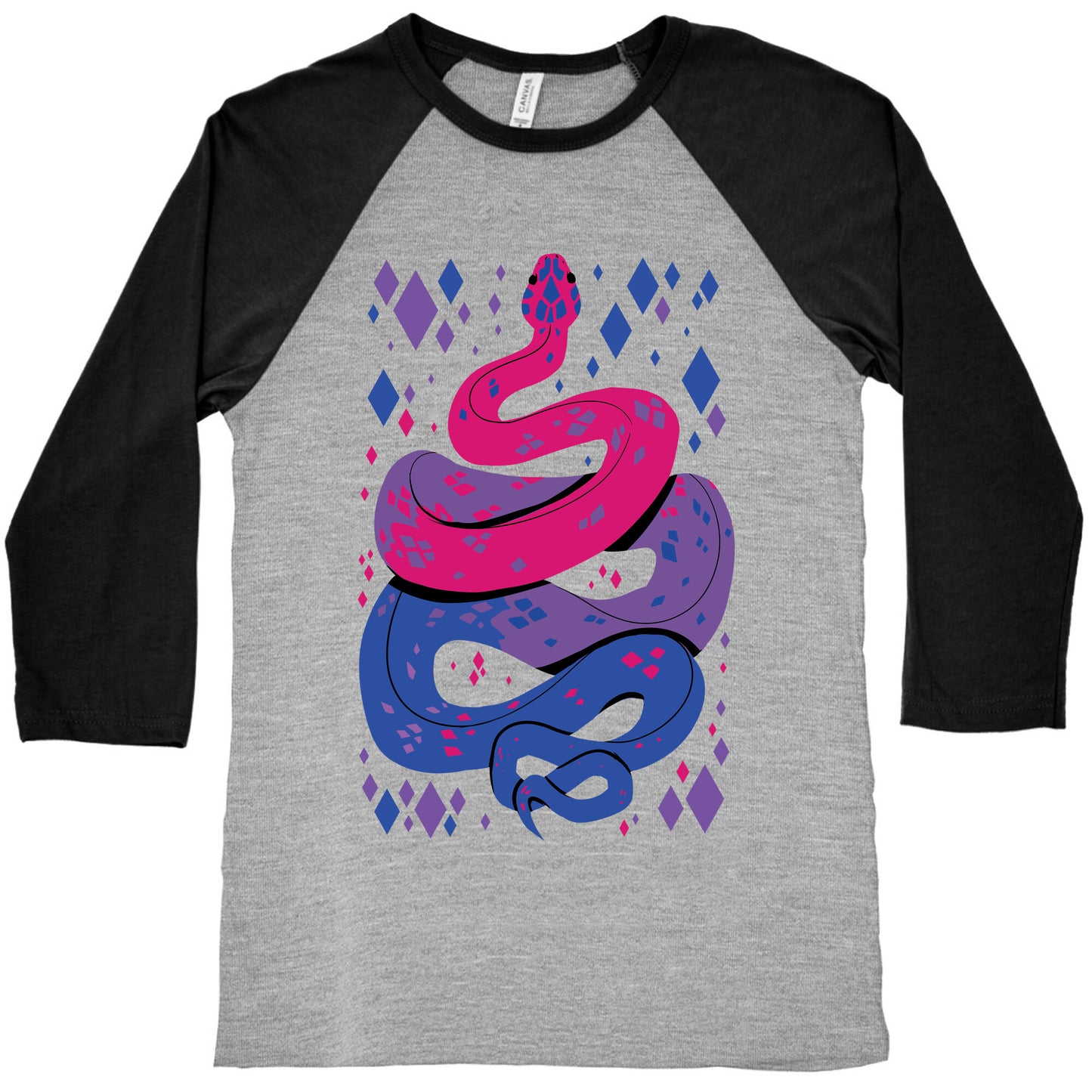 Pride Snakes: bi Baseball Tee
