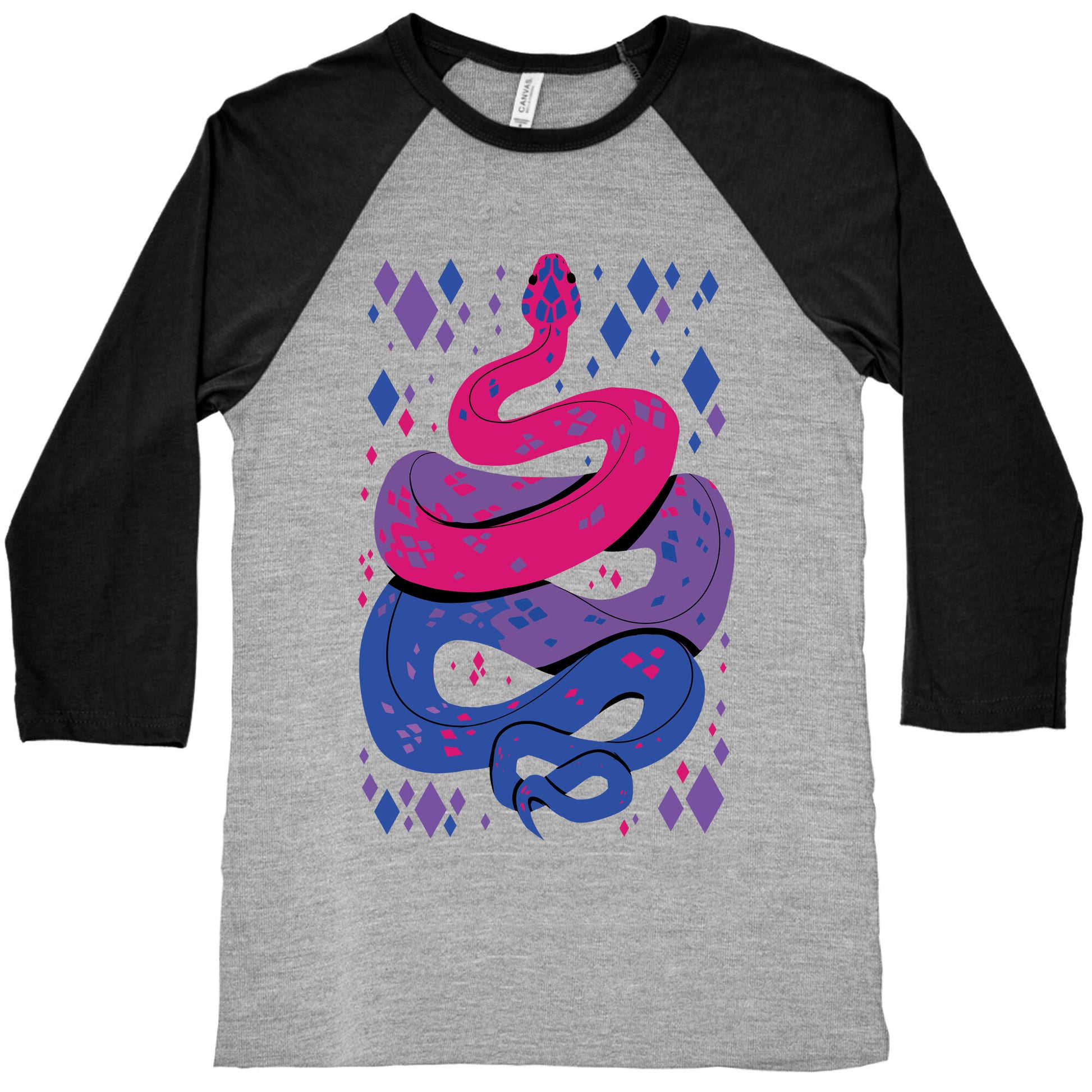 Pride Snakes: bi Baseball Tee