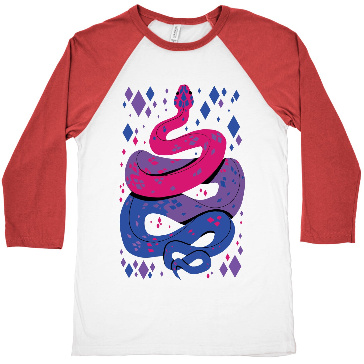 Pride Snakes: bi Baseball Tee