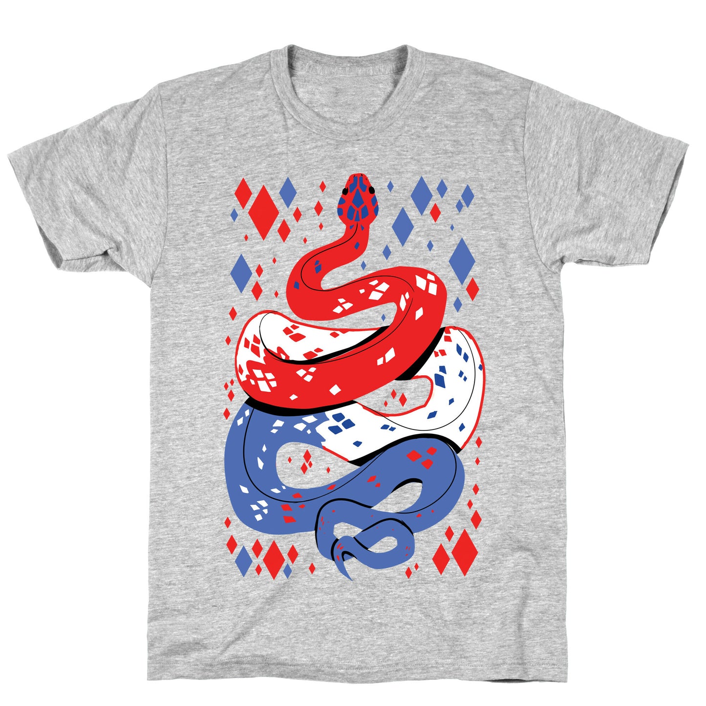USA Red White And Blue Snake T-Shirt