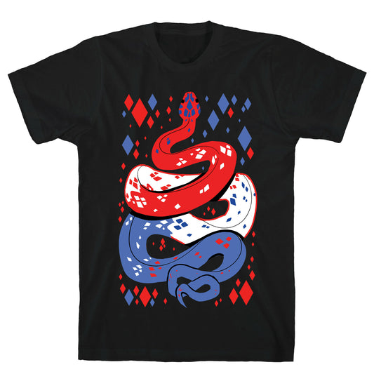 USA Red White And Blue Snake T-Shirt