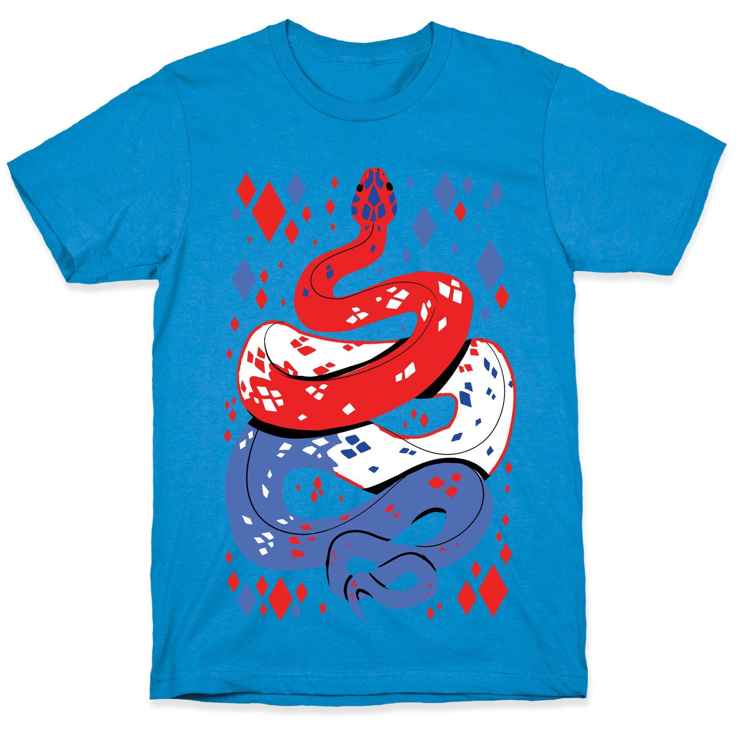 USA Red White And Blue Snake T-Shirt