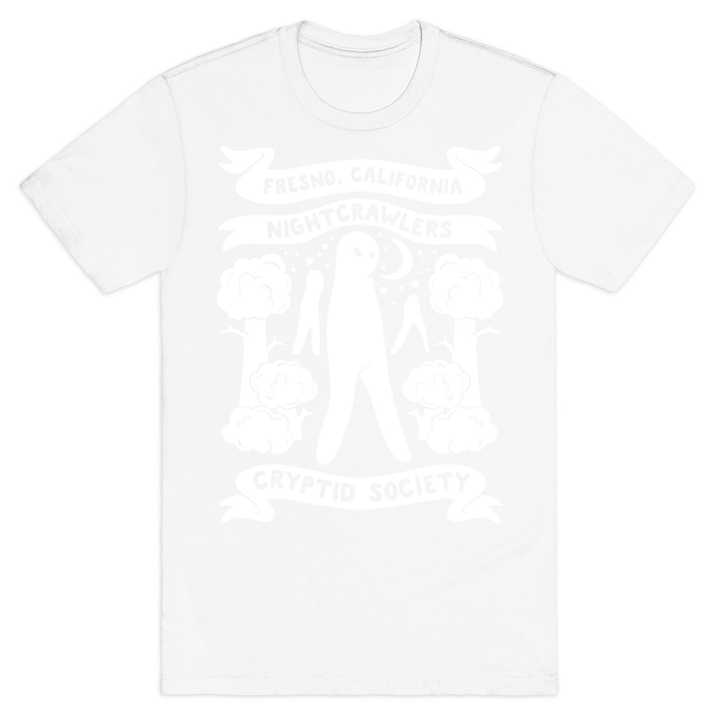Fresno Nightcrawlers Cryptid Society White Print T-Shirt
