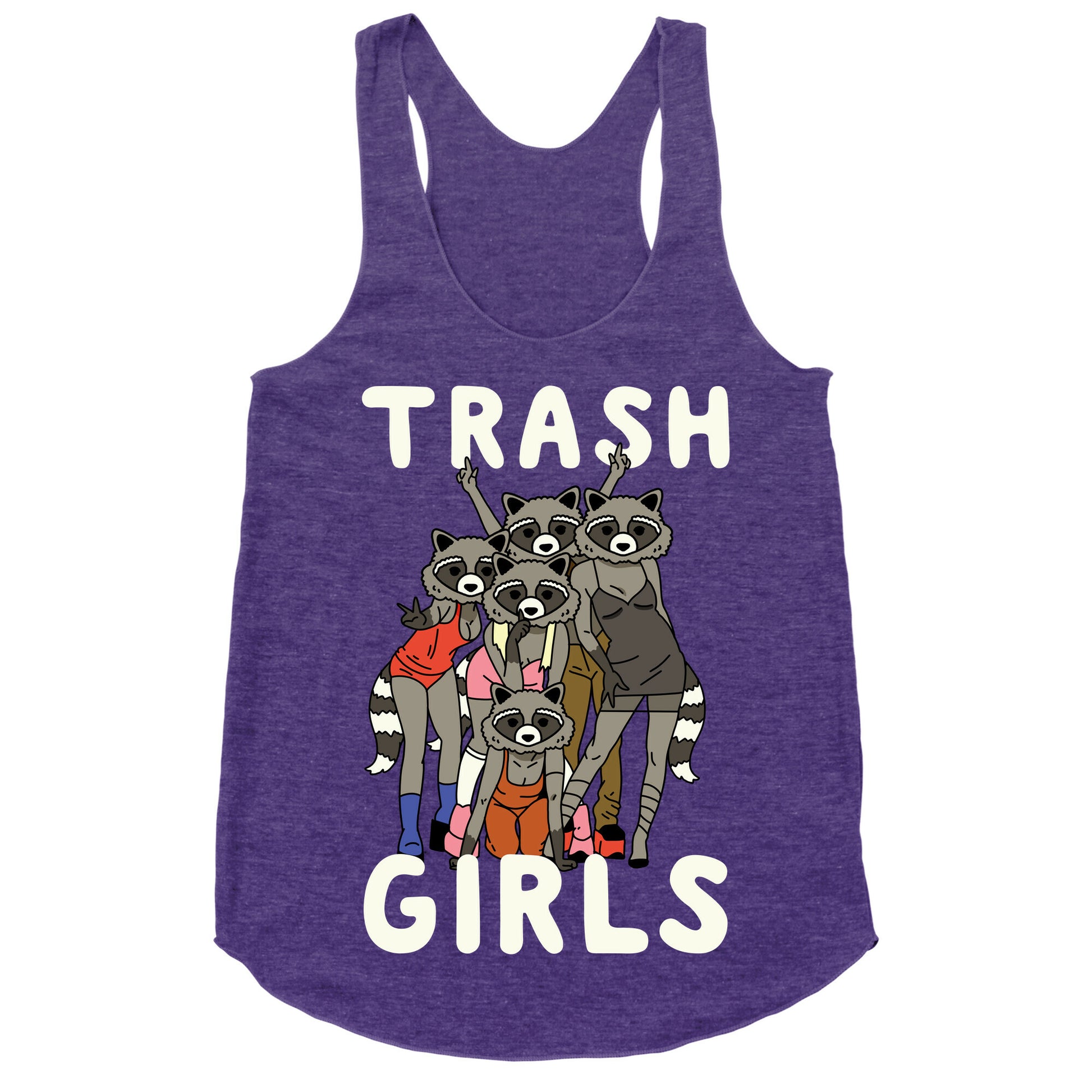 Trash Girls Raccoons Racerback Tank