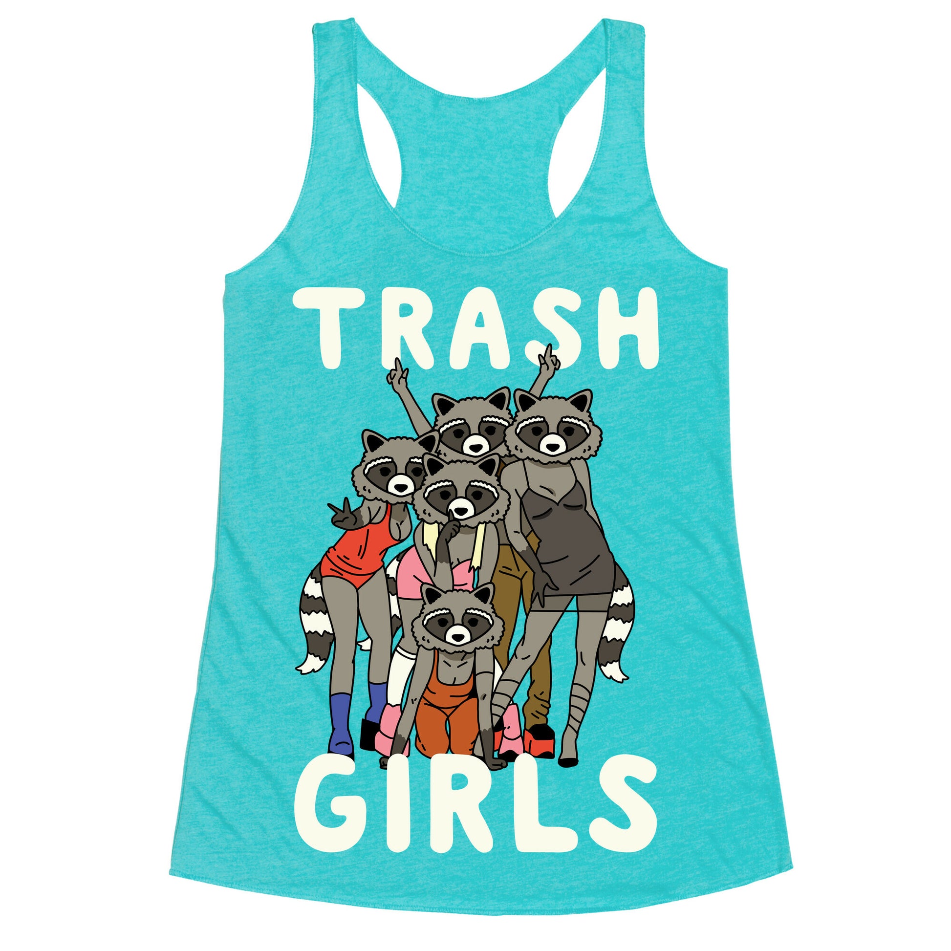 Trash Girls Raccoons Racerback Tank