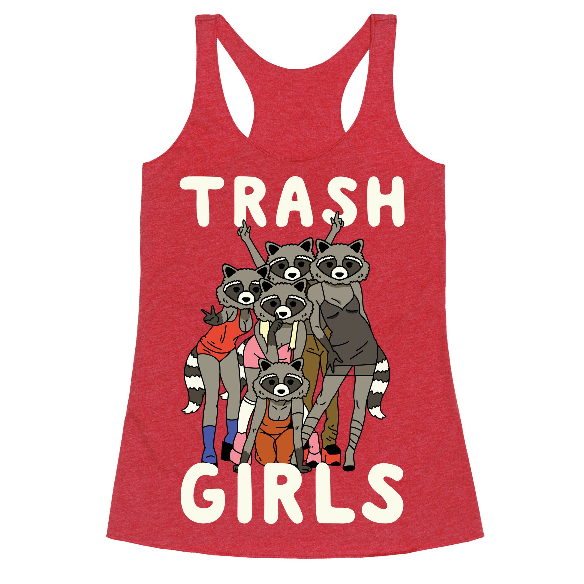 Trash Girls Raccoons Racerback Tank