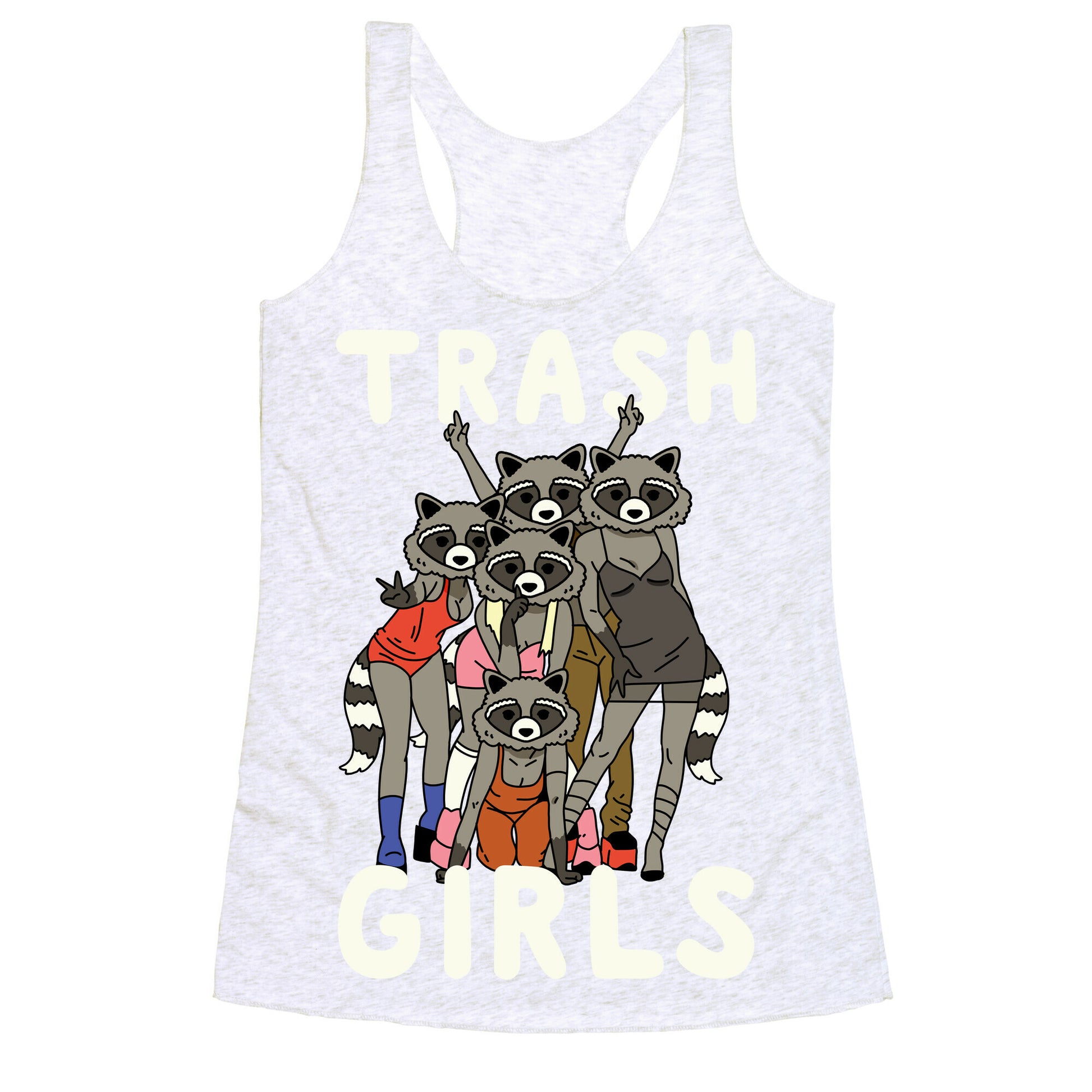 Trash Girls Raccoons Racerback Tank