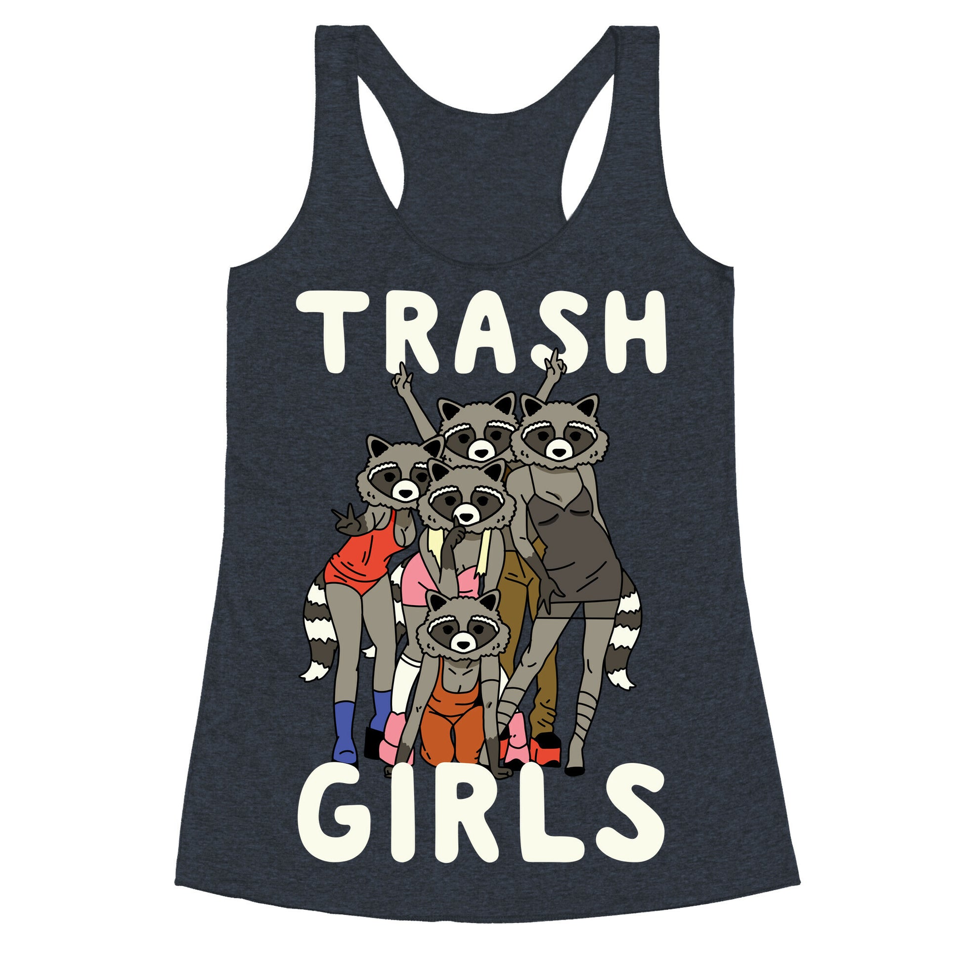 Trash Girls Raccoons Racerback Tank