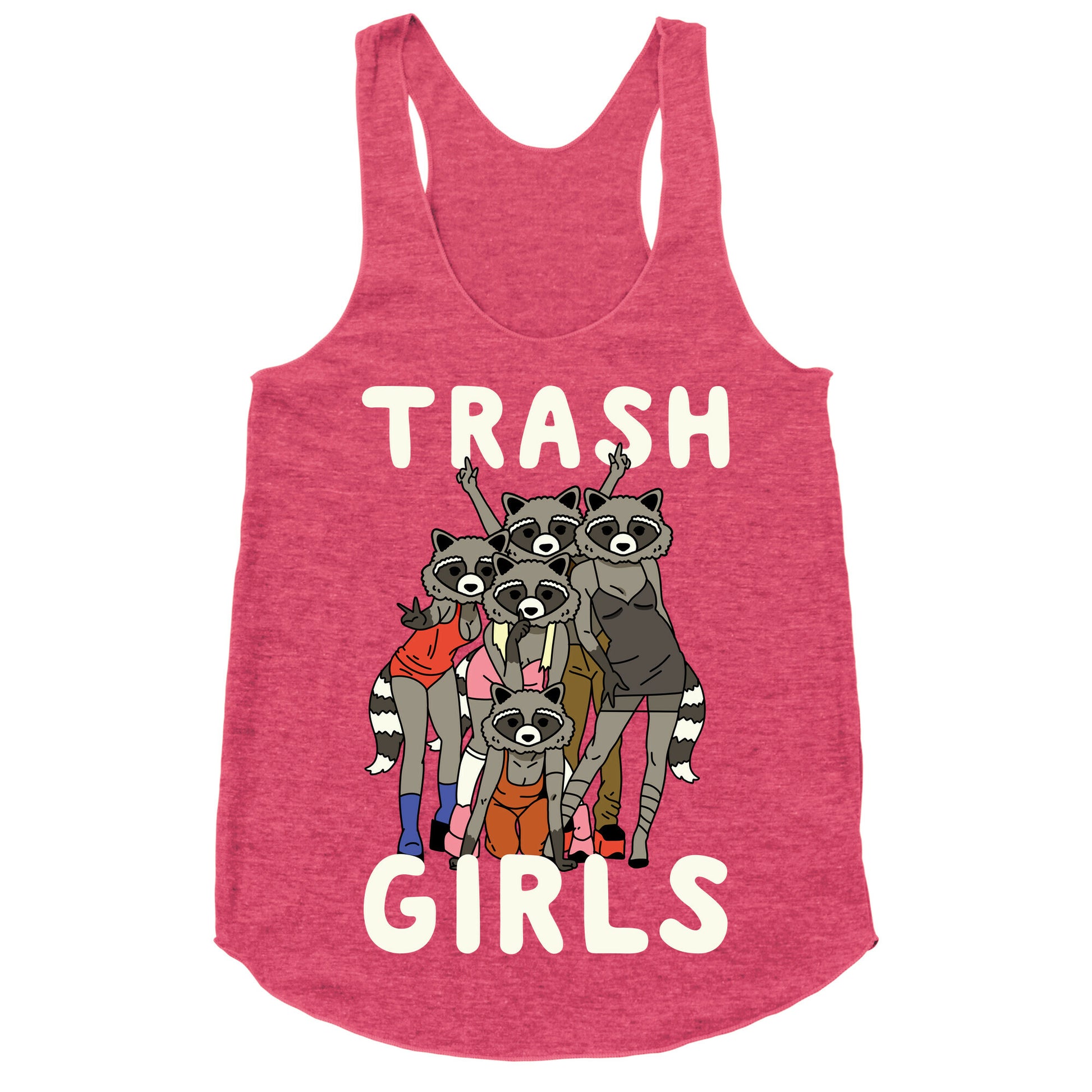 Trash Girls Raccoons Racerback Tank