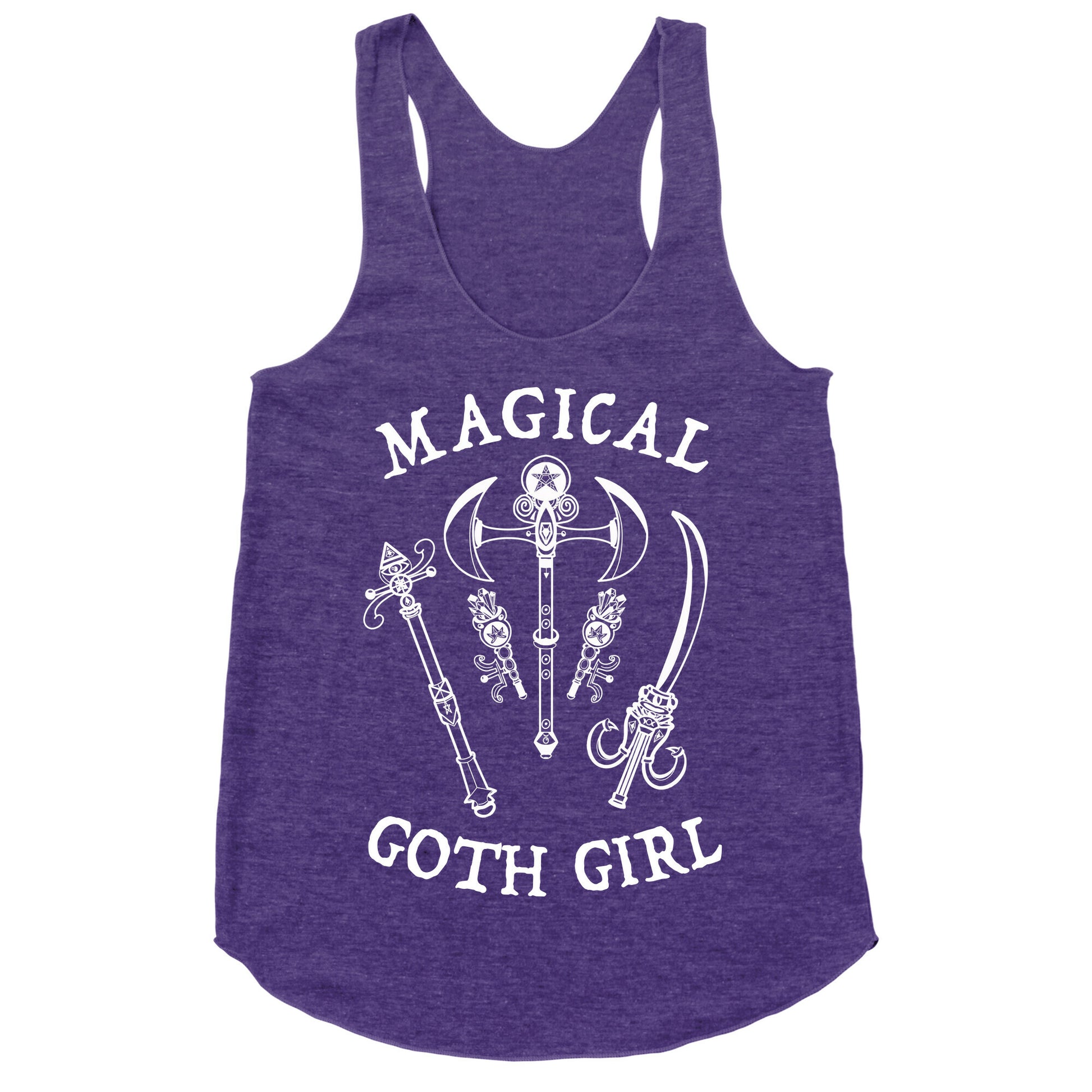 Magical Goth Girl White Racerback Tank