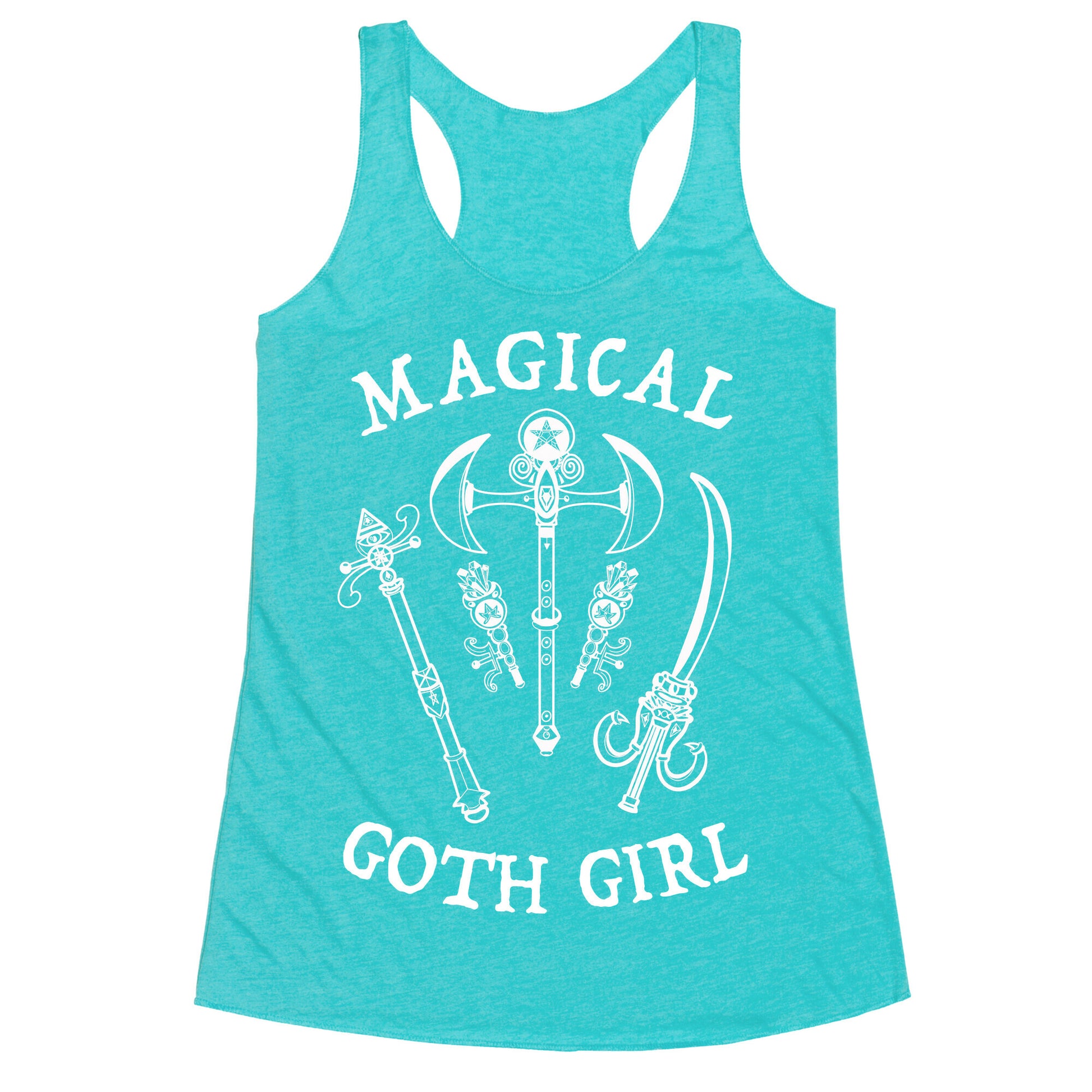 Magical Goth Girl White Racerback Tank