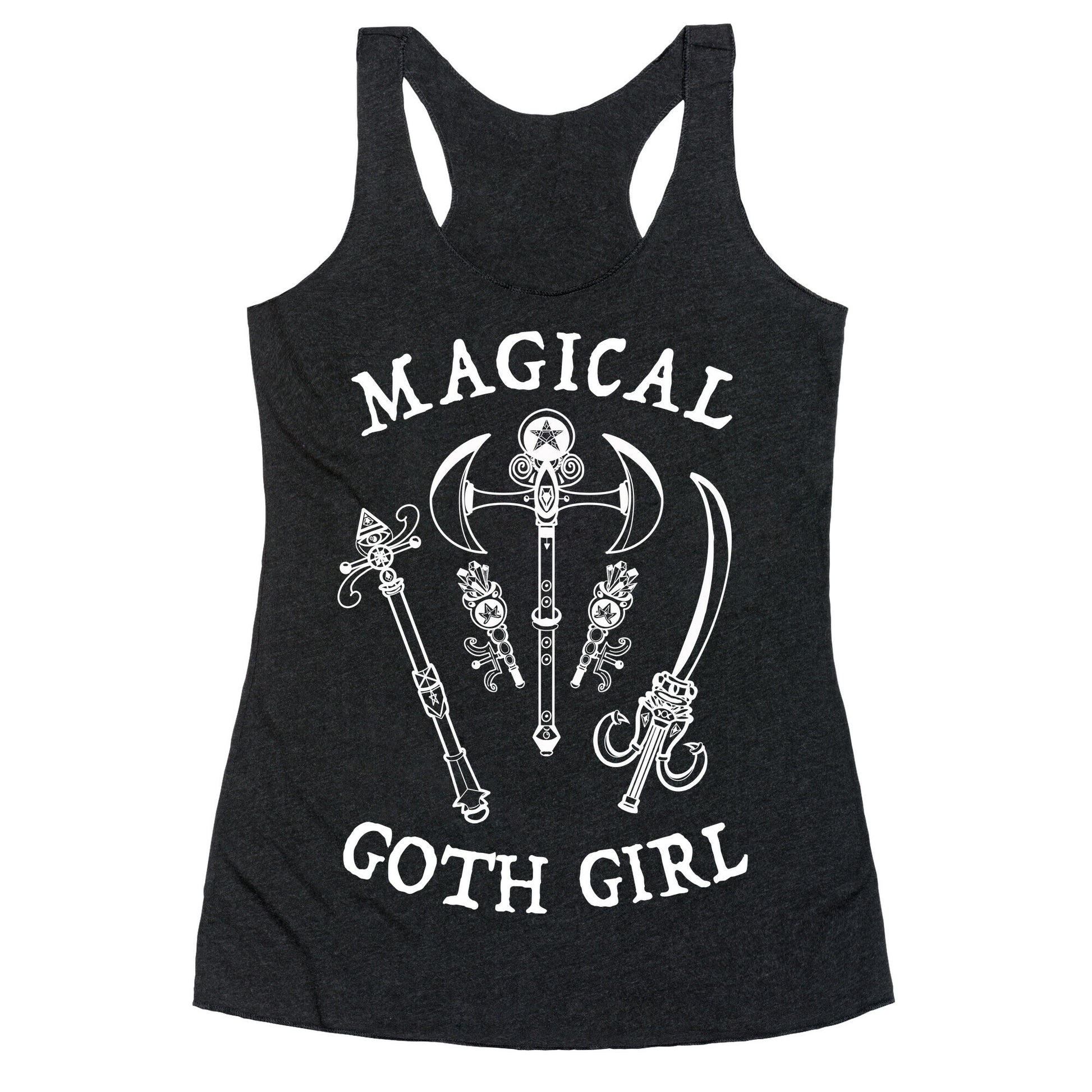Magical Goth Girl White Racerback Tank
