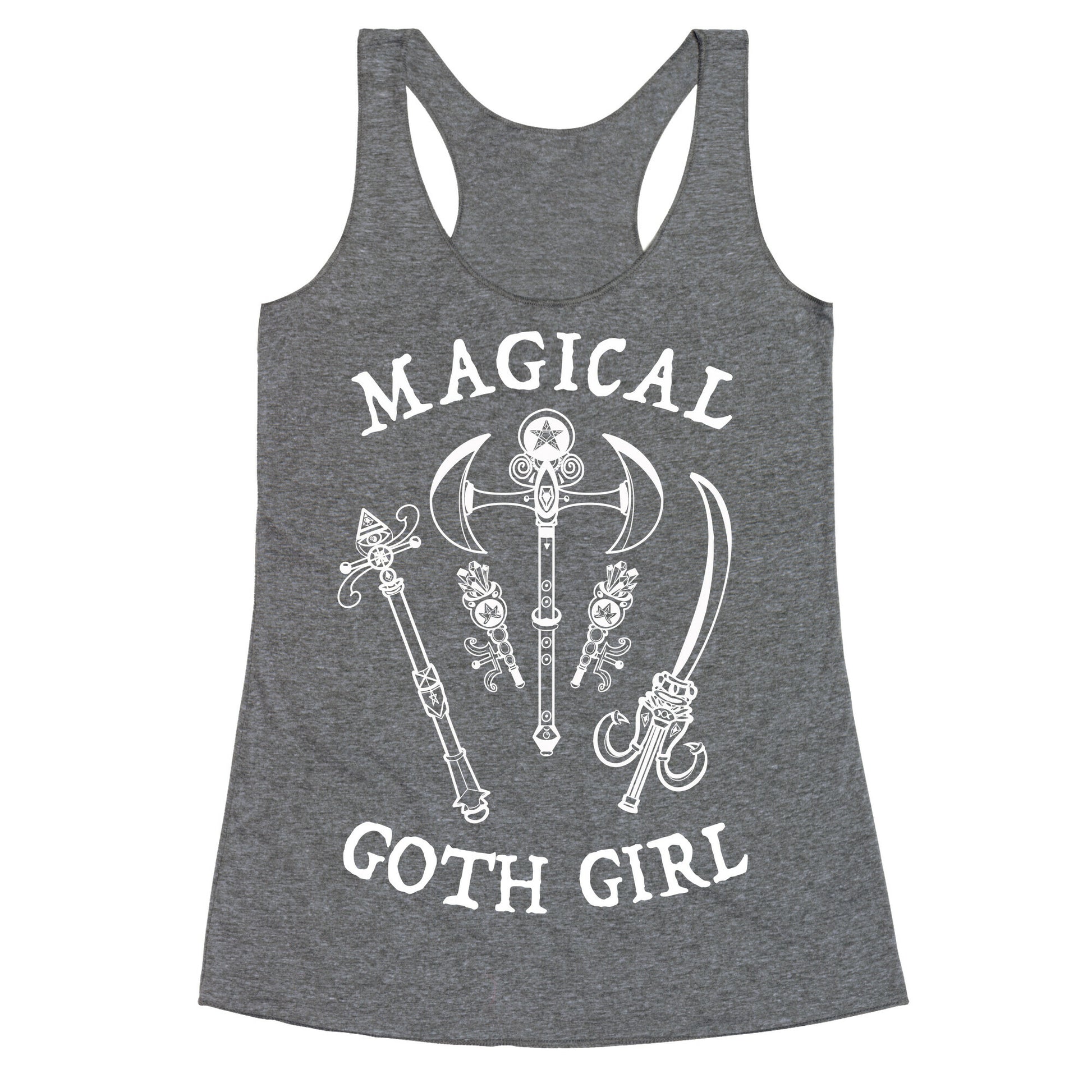 Magical Goth Girl White Racerback Tank