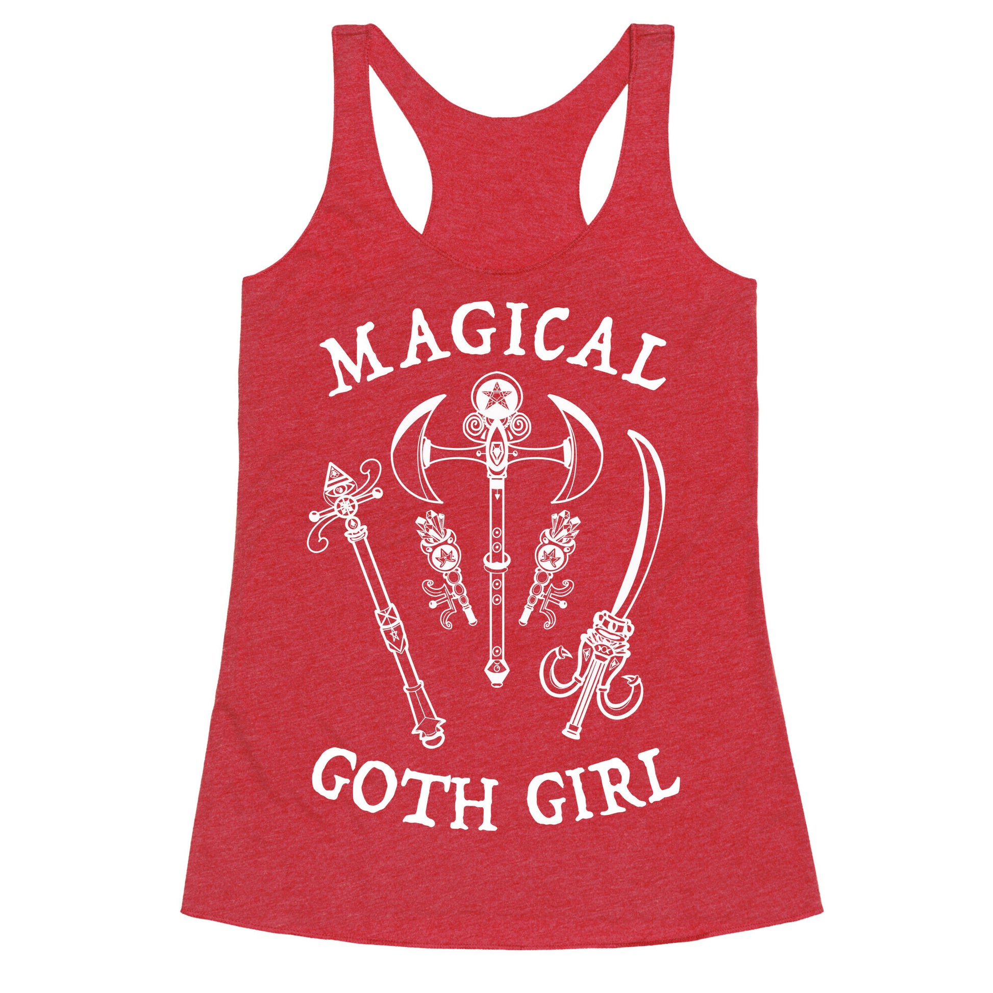 Magical Goth Girl White Racerback Tank