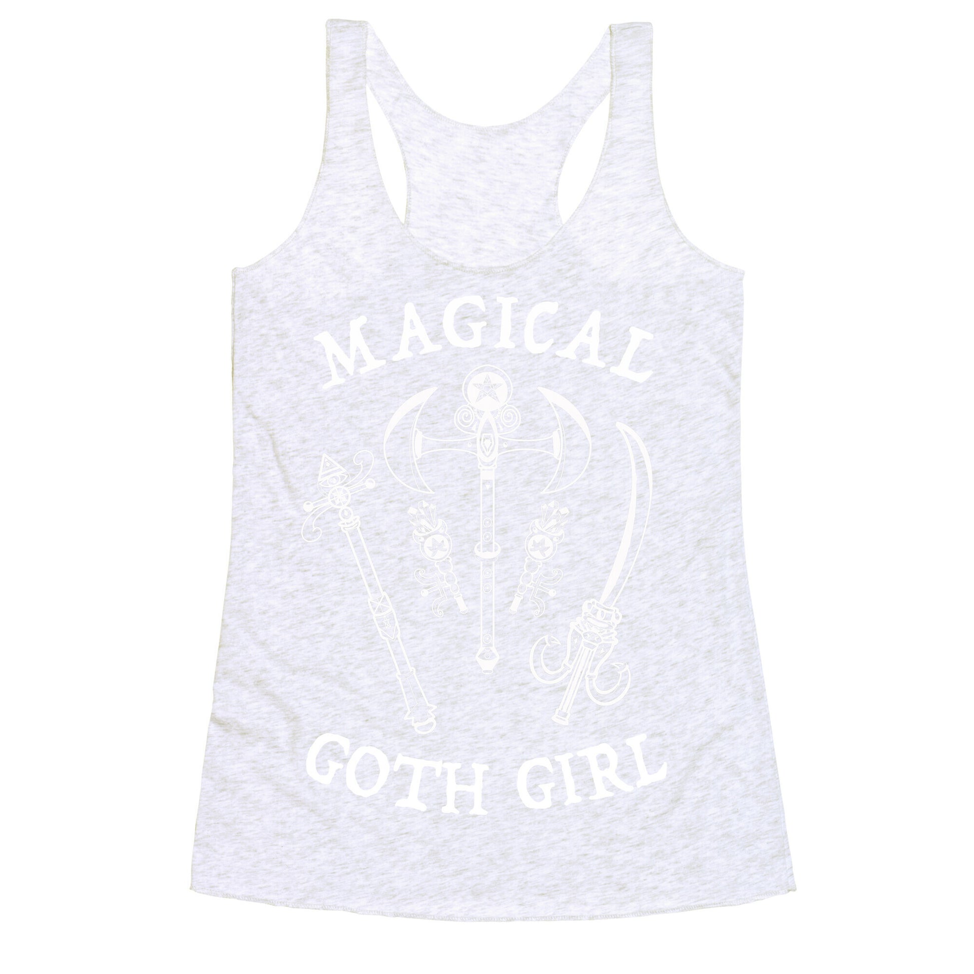 Magical Goth Girl White Racerback Tank