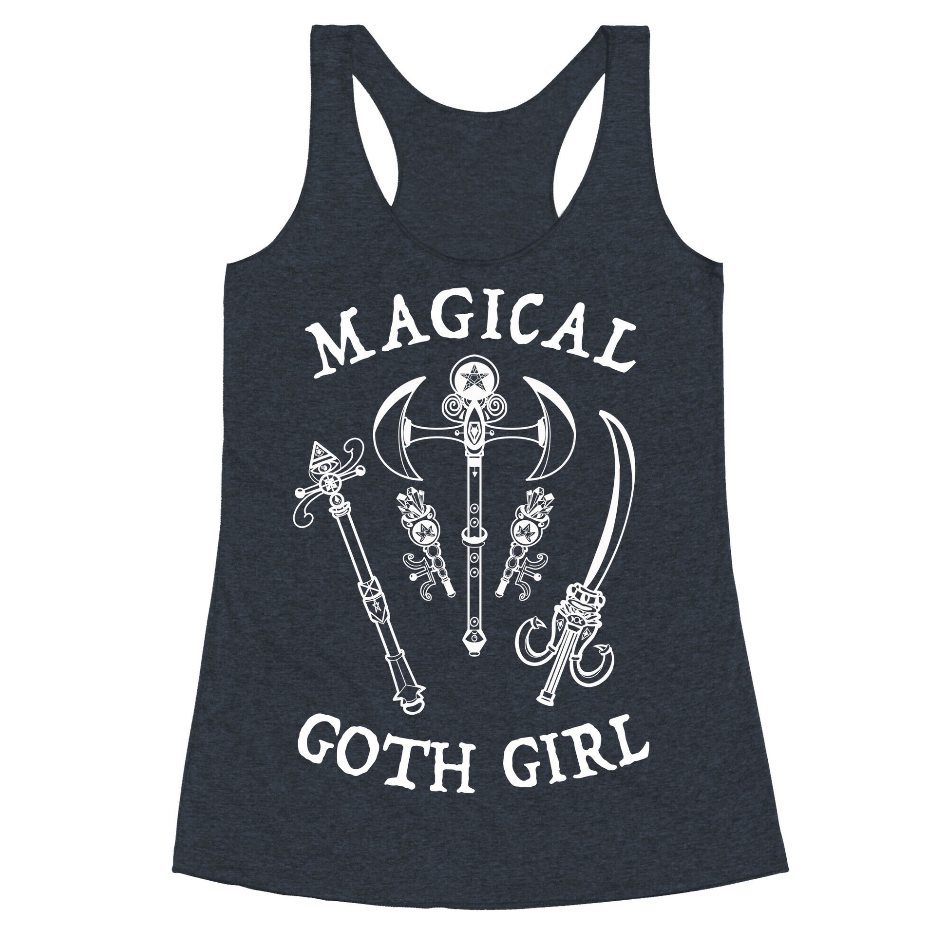 Magical Goth Girl White Racerback Tank