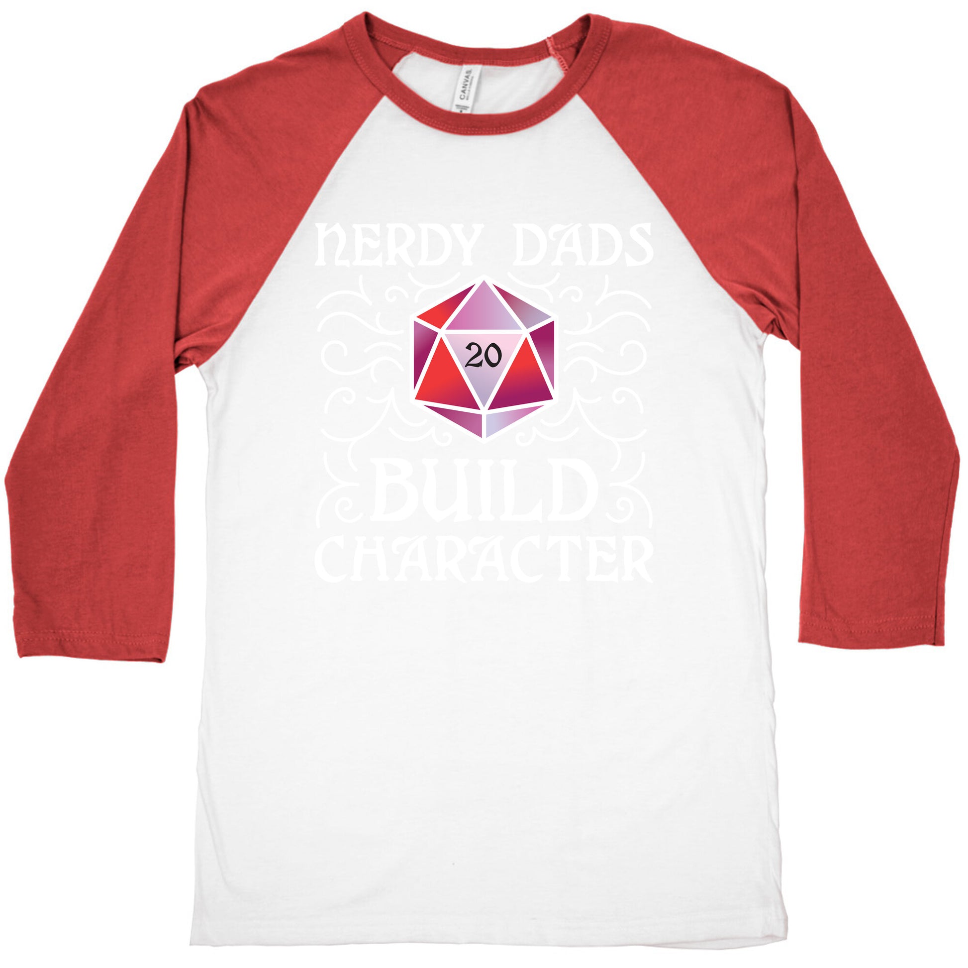 Nerdy Dads Build Character Baseball Tee