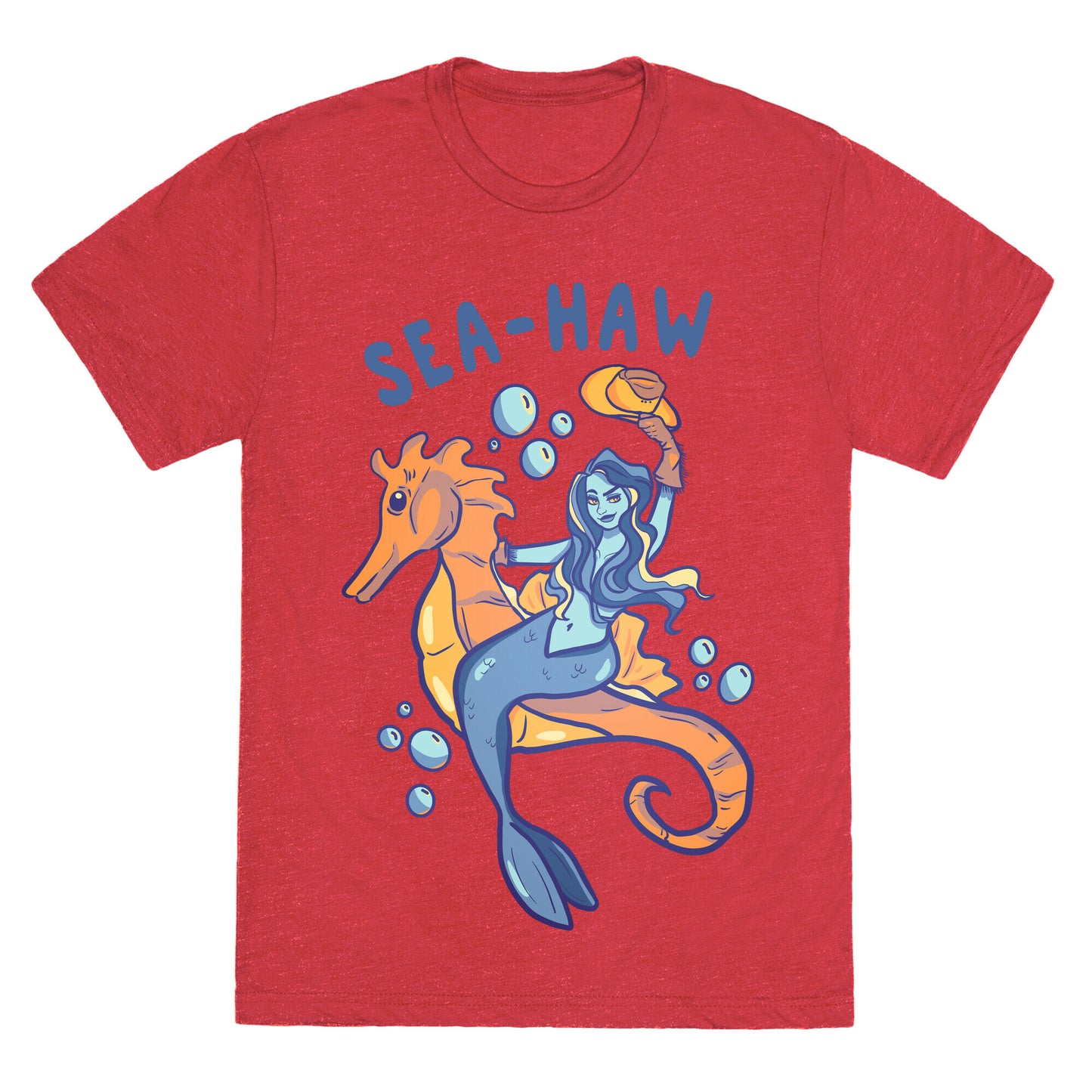 Sea-Haw Cowgirl Mermaid Unisex Triblend Tee