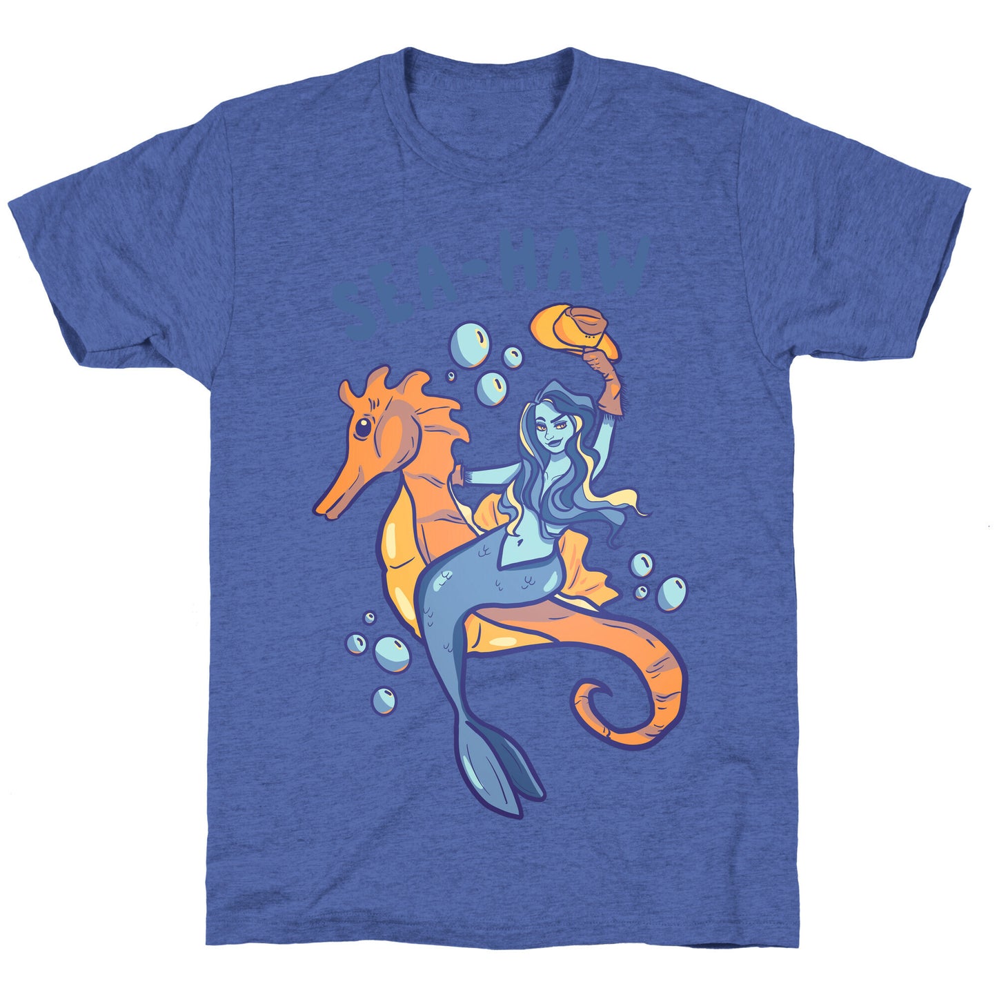 Sea-Haw Cowgirl Mermaid Unisex Triblend Tee