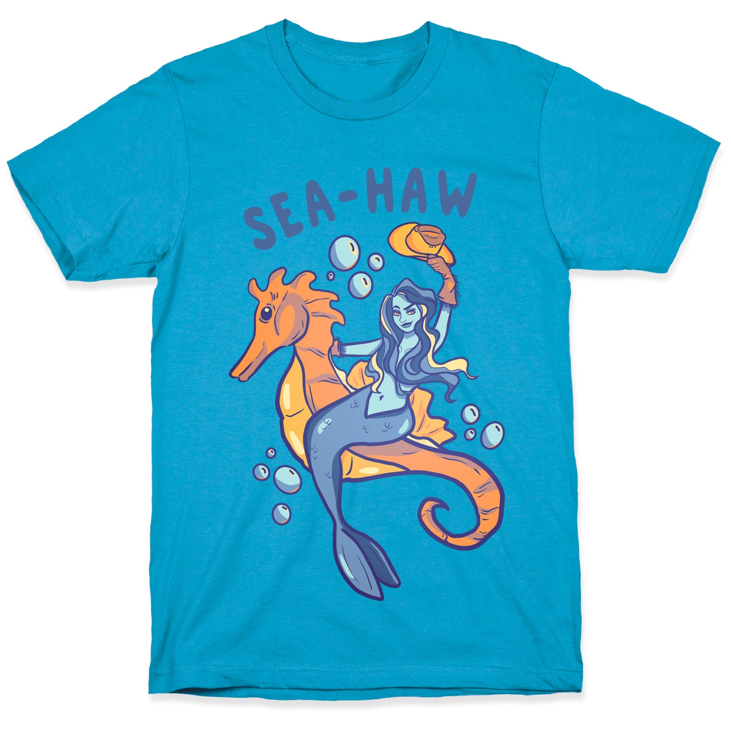 Sea-Haw Cowgirl Mermaid Unisex Triblend Tee