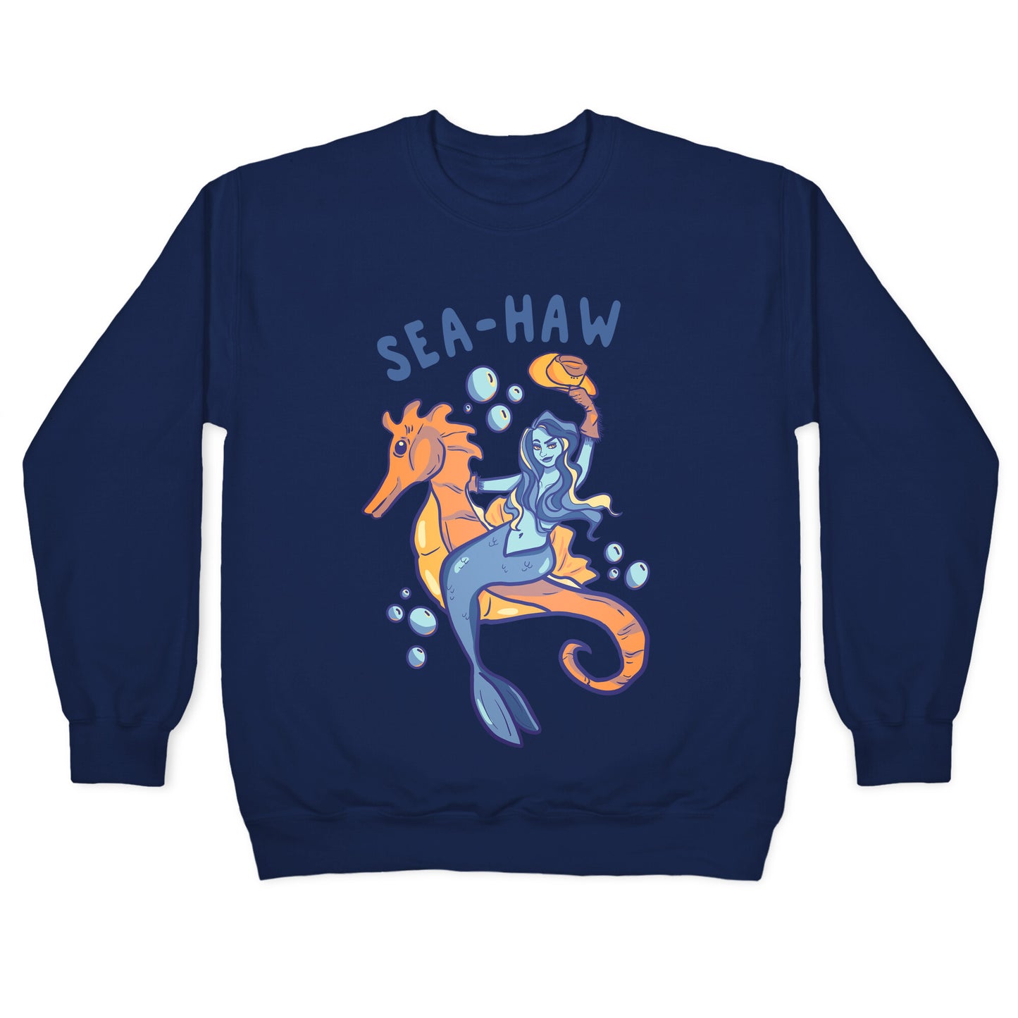 Sea-Haw Cowgirl Mermaid Crewneck Sweatshirt