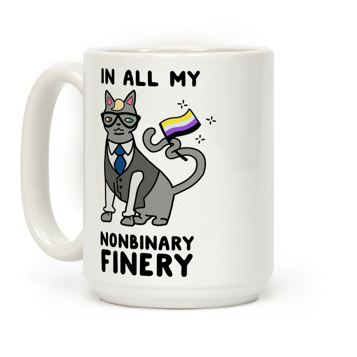 Nonbinary Finery Feline Coffee Mug