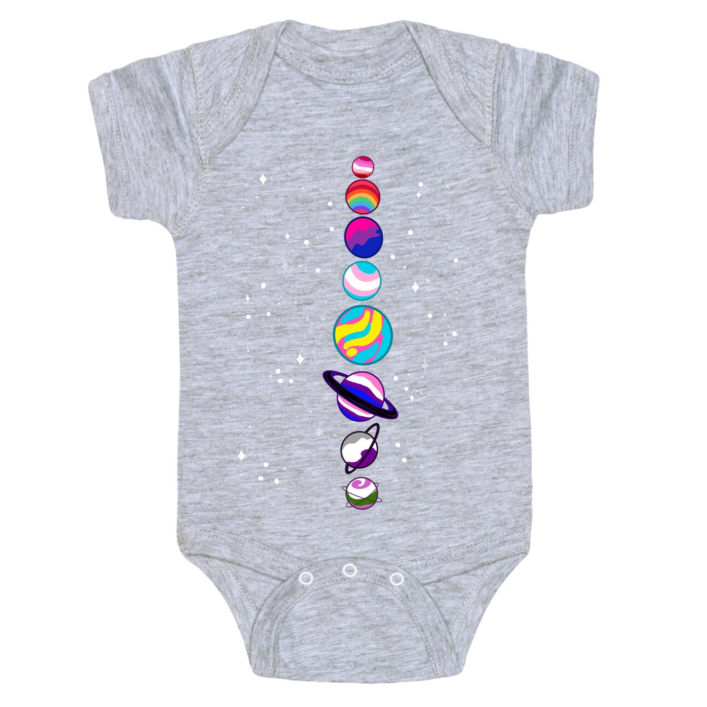 LGBTQ+ Planets Baby One Piece