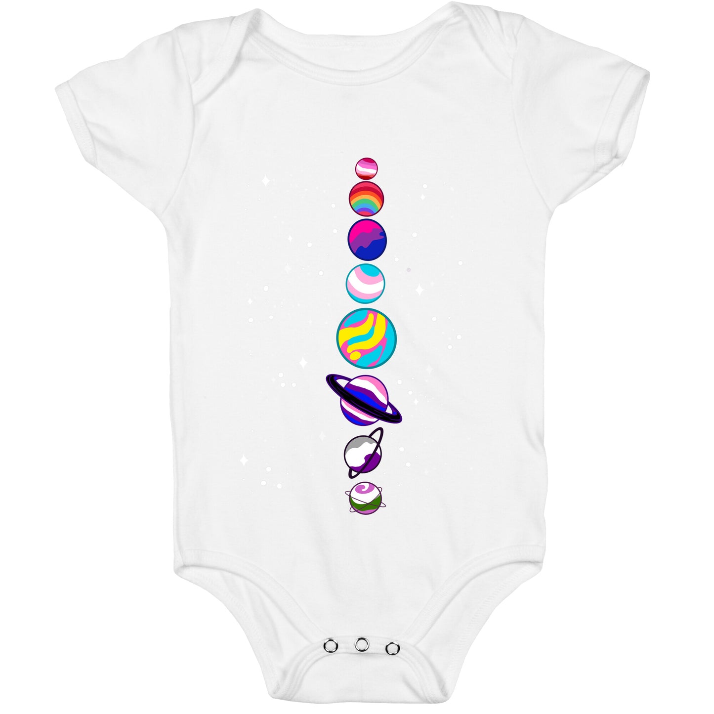 LGBTQ+ Planets Baby One Piece
