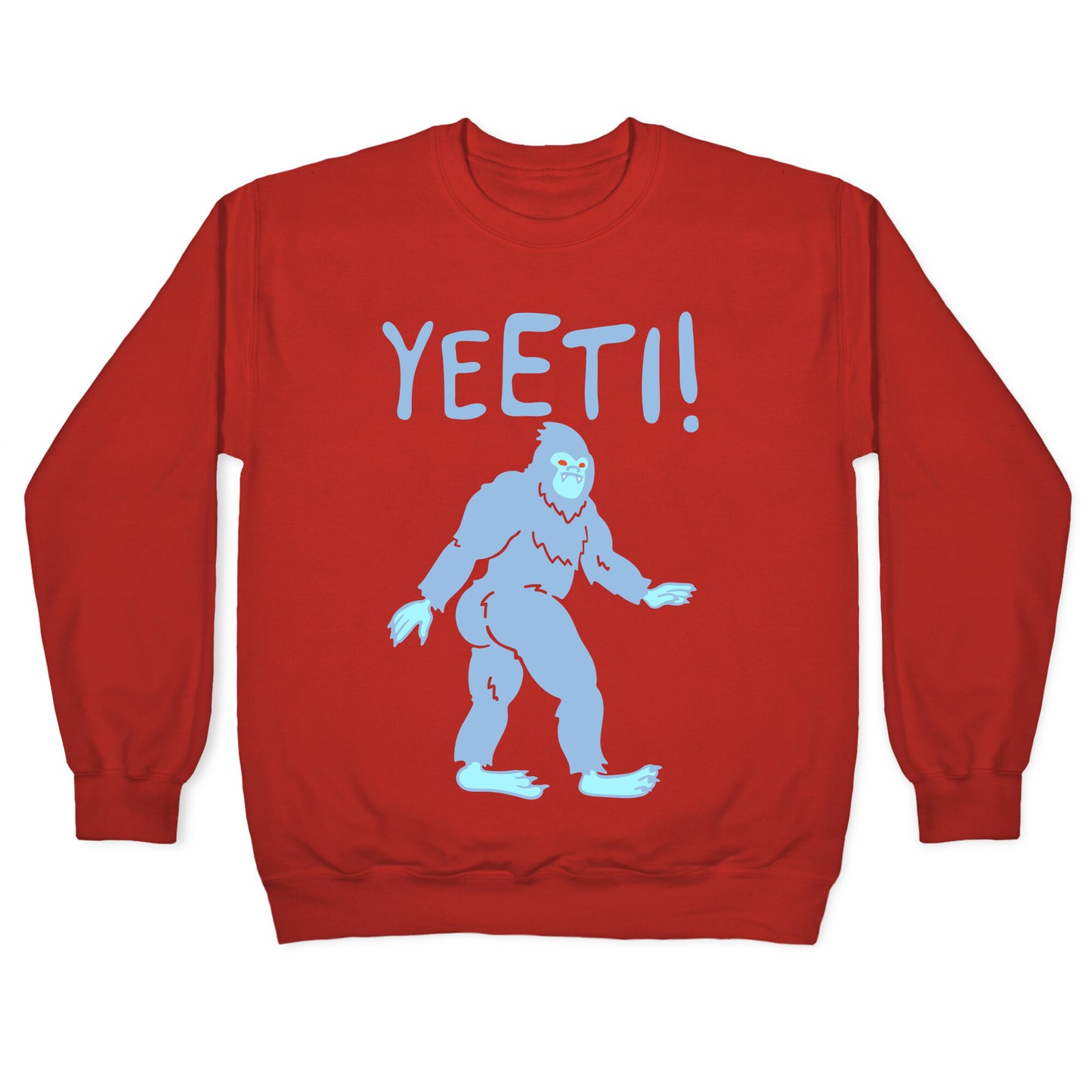 Yeeti Yeti Parody White Print Crewneck Sweatshirt
