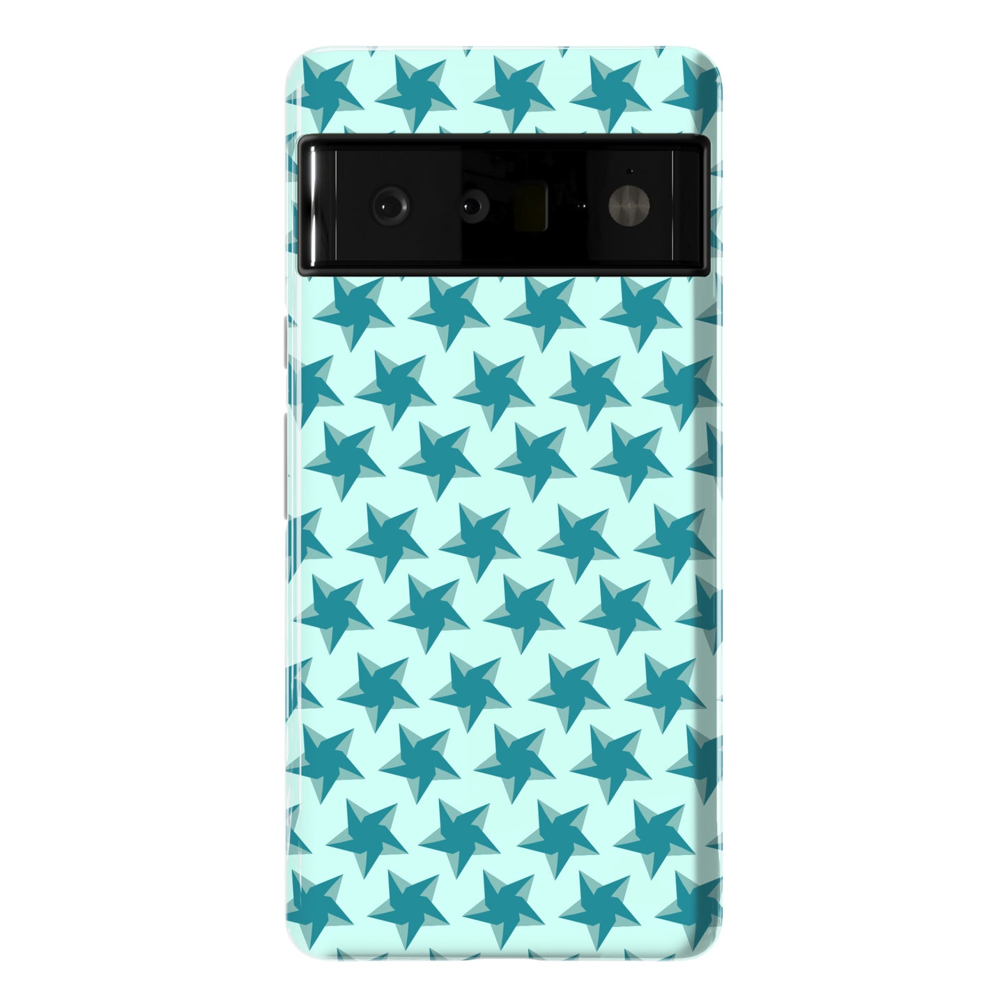 Teal Star Pattern Phone Case