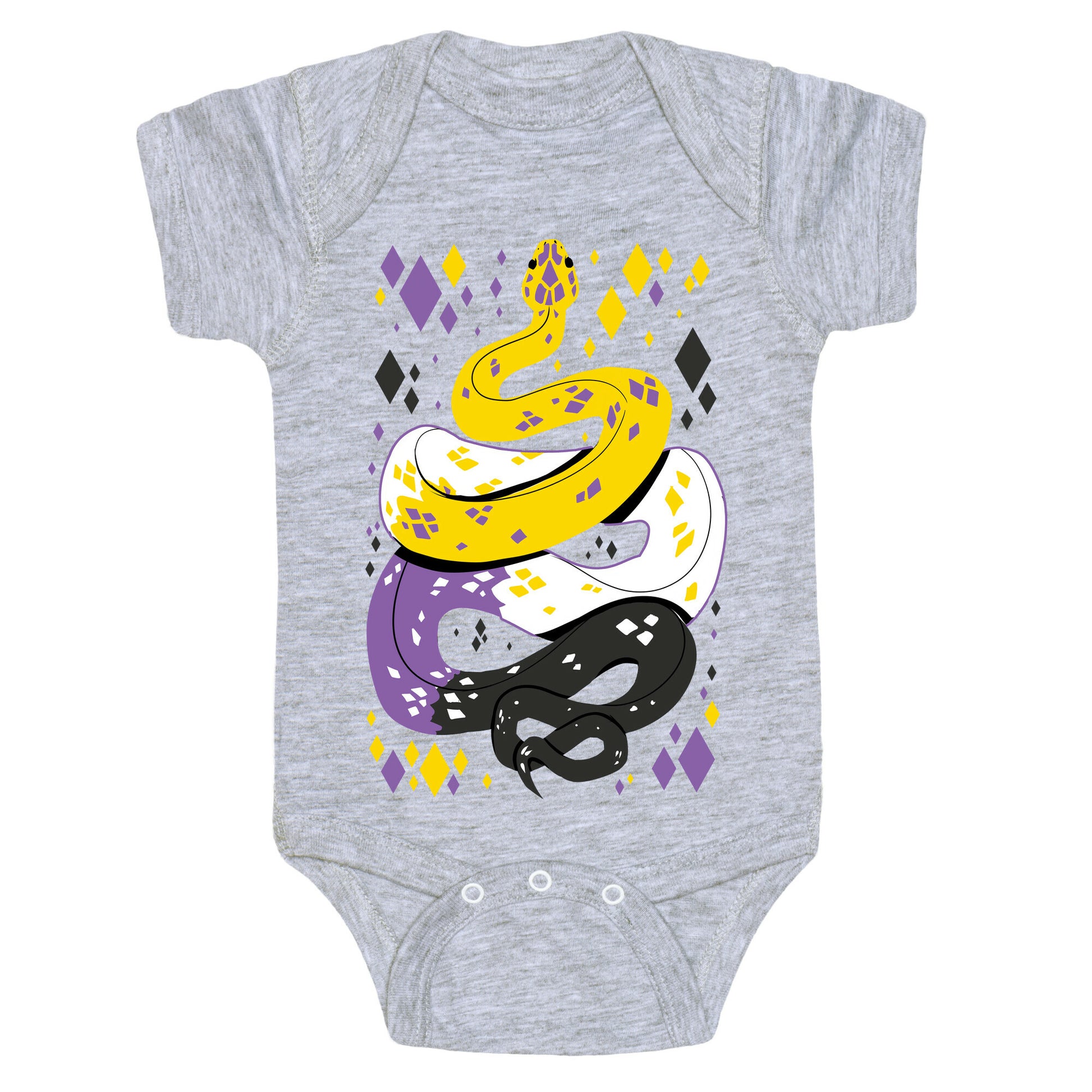 Pride Snakes: Non-binary Baby One Piece