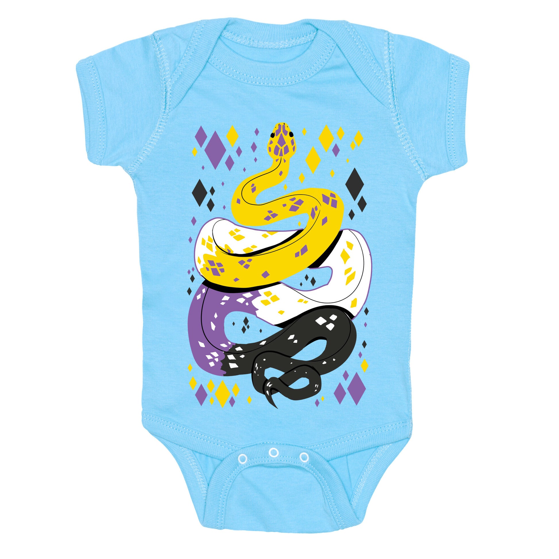 Pride Snakes: Non-binary Baby One Piece