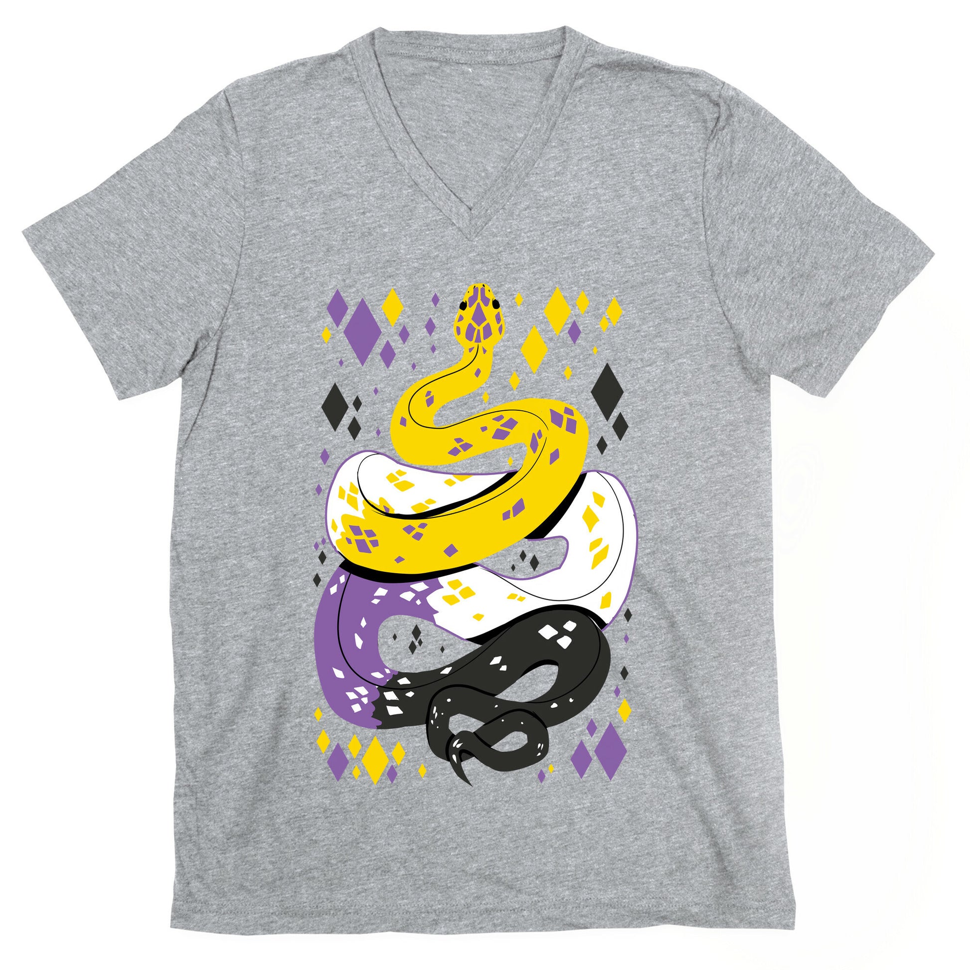 Pride Snakes: Non-binary V-Neck