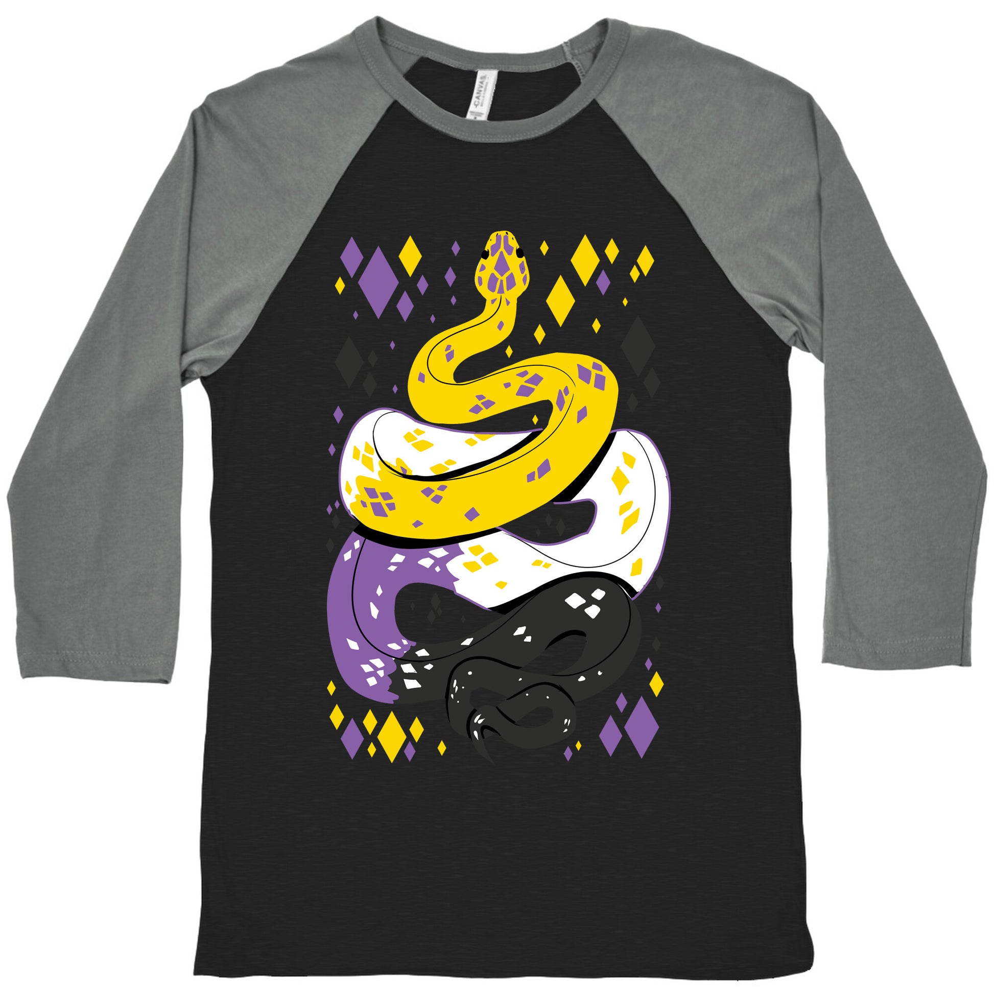Pride Snakes: Non-binary Baseball Tee