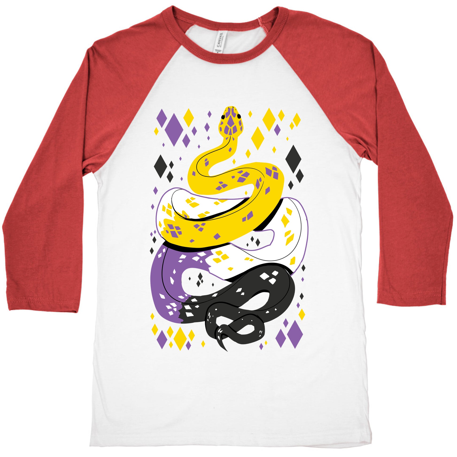 Pride Snakes: Non-binary Baseball Tee